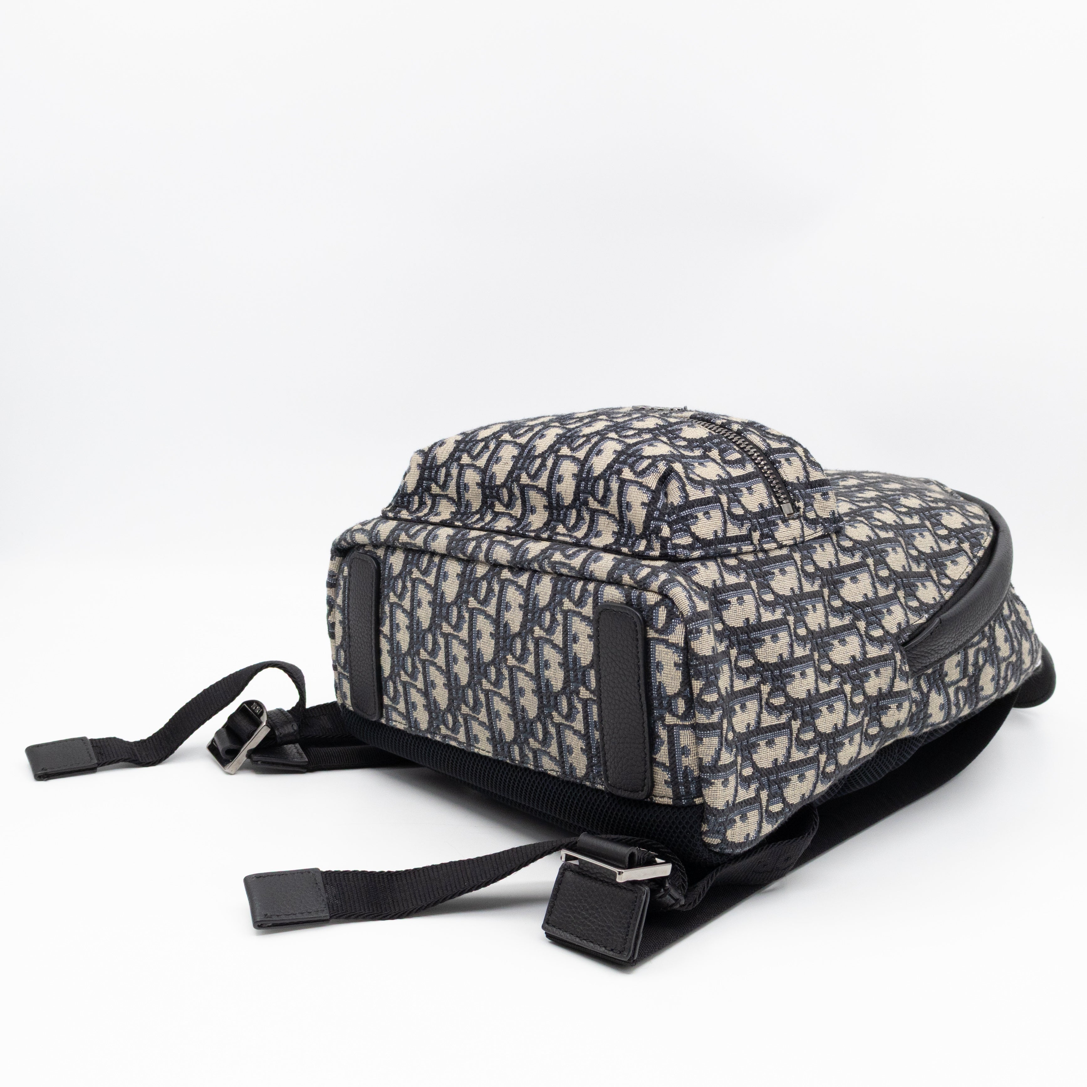 Small Rider Backpack Beige & Black Oblique Jacquard