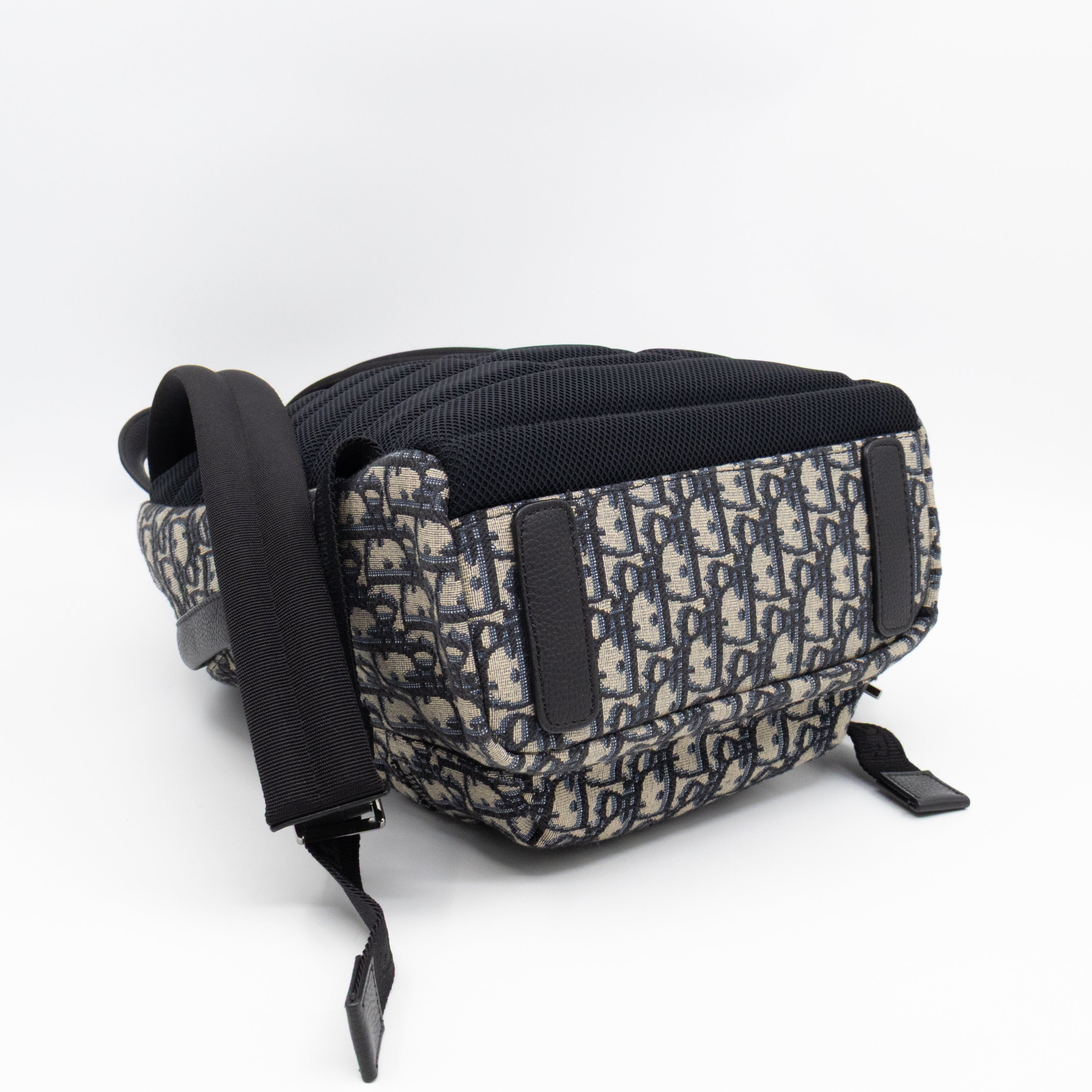 Small Rider Backpack Beige & Black Oblique Jacquard