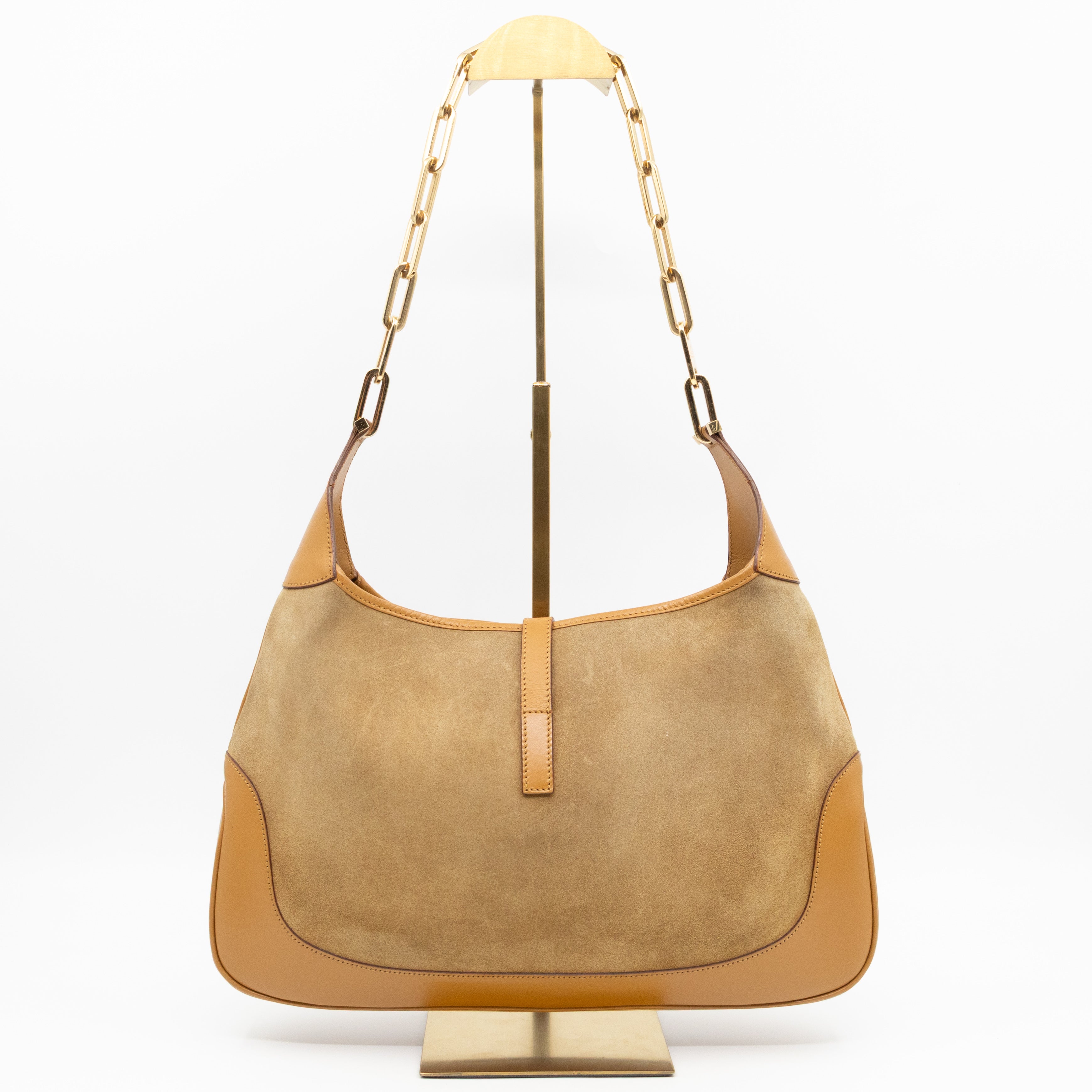 Jackie Chain Bag Beige Suede Leather