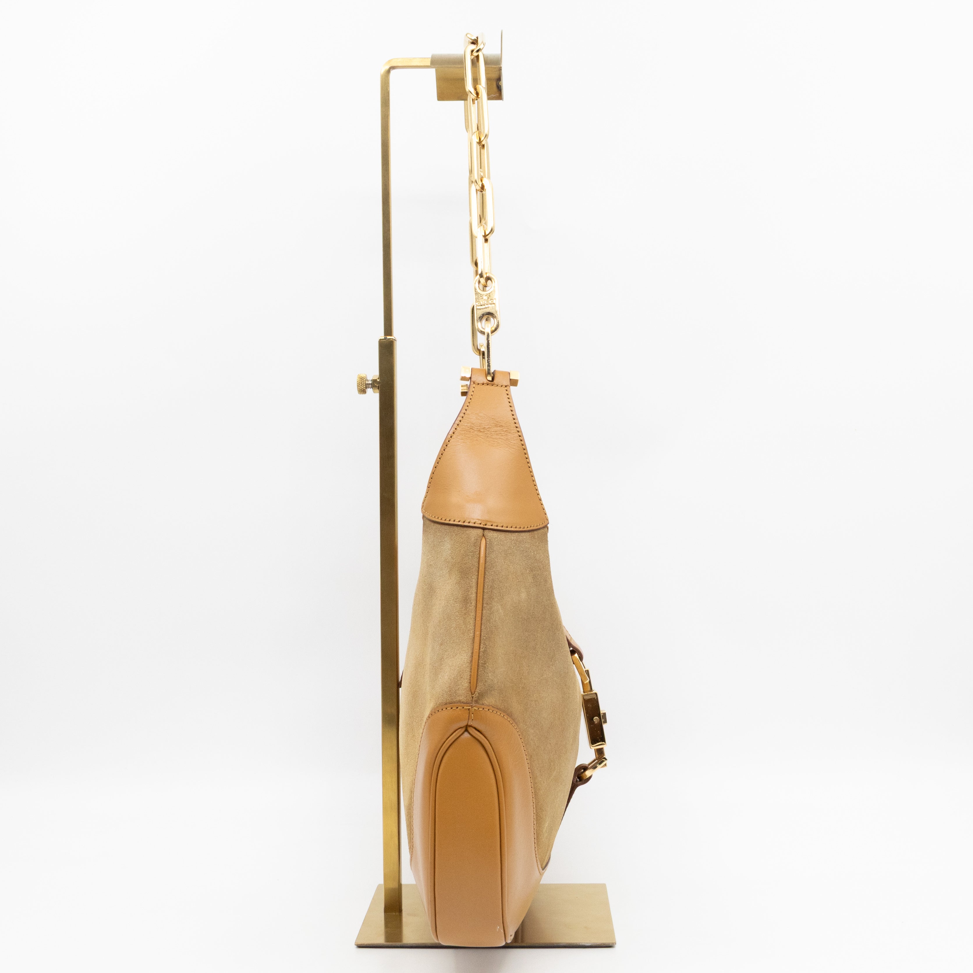 Jackie Chain Bag Beige Suede Leather