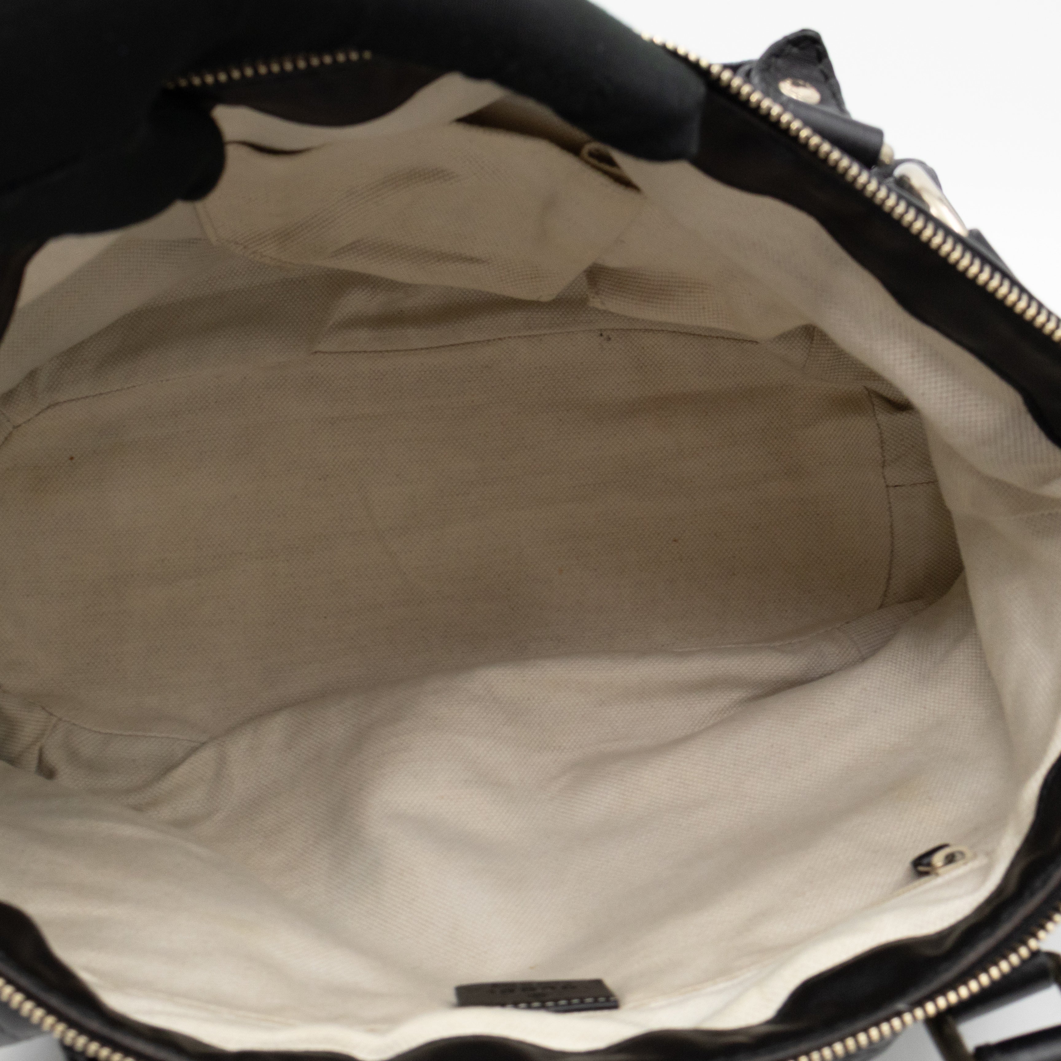 Sukey Medium Top Handle Tote Black Guccissima Leather