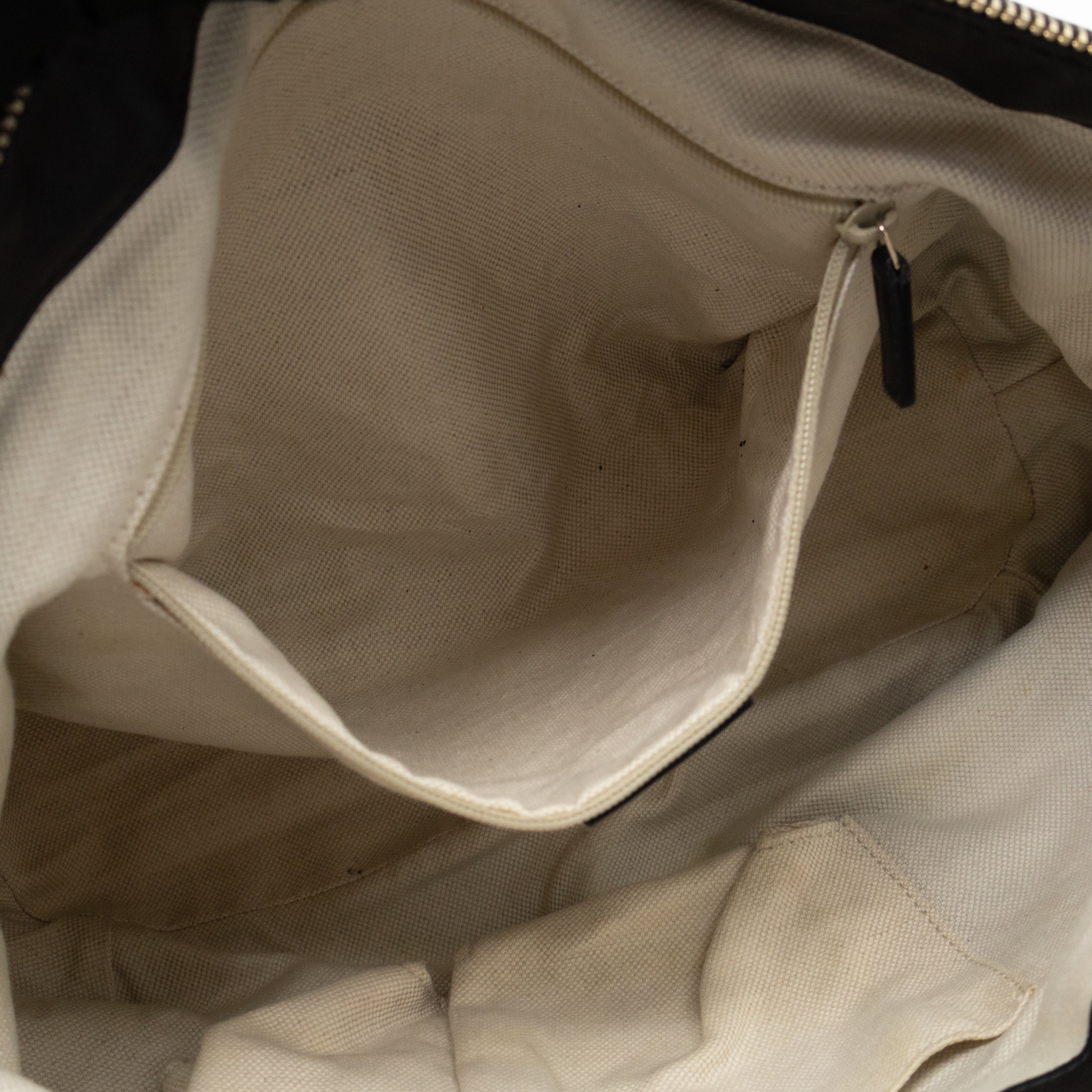 Sukey Medium Top Handle Tote Black Guccissima Leather