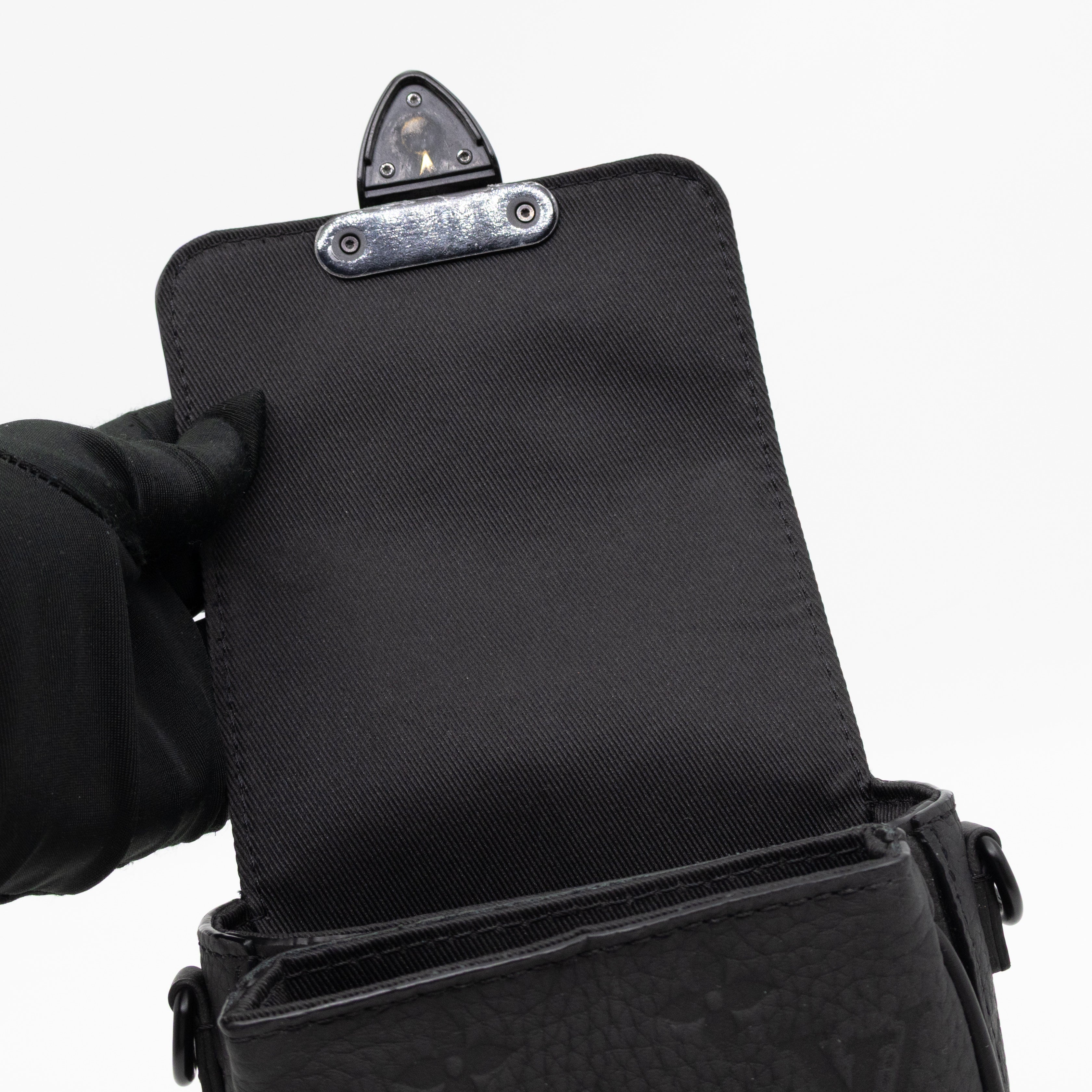 S-Lock Vertical Wallet Black Taurillon Monogram Leather