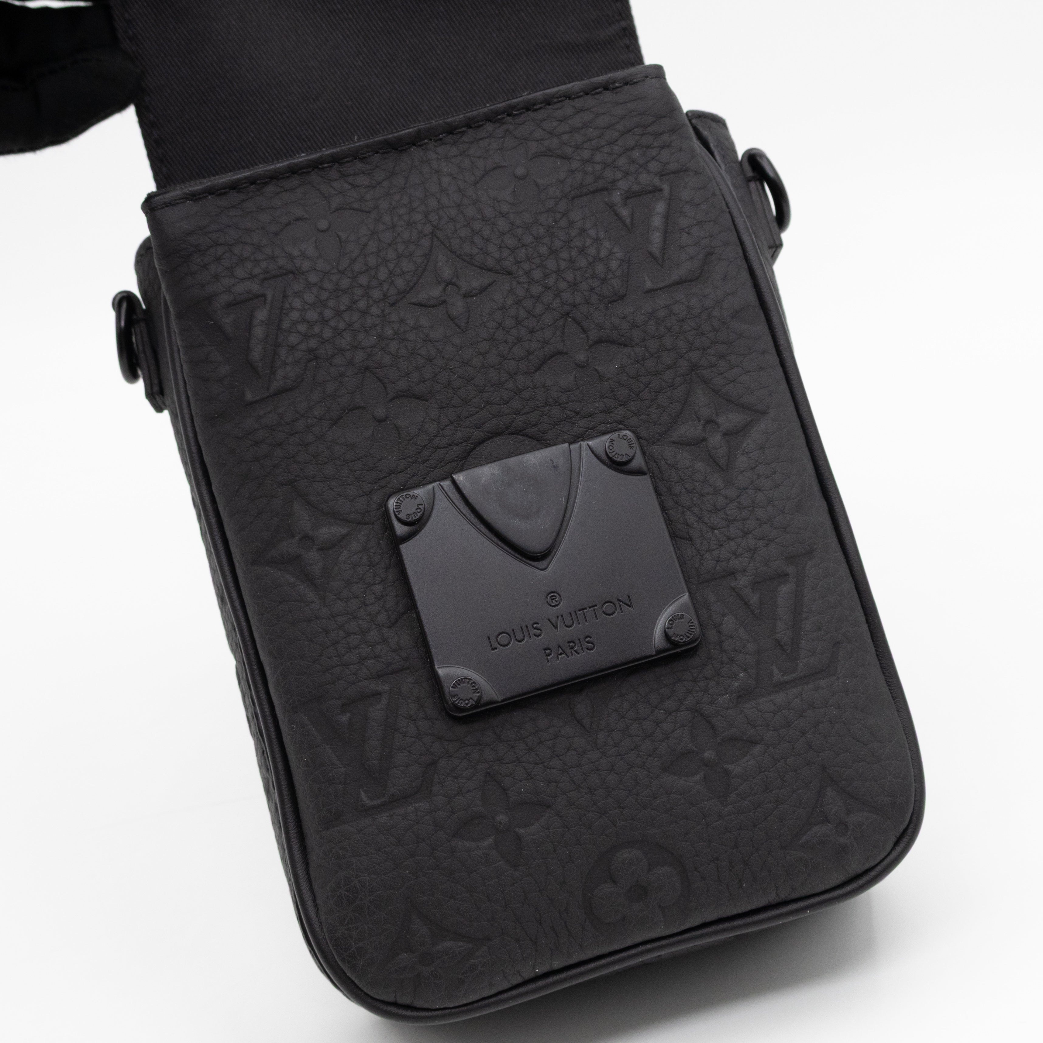 S-Lock Vertical Wallet Black Taurillon Monogram Leather