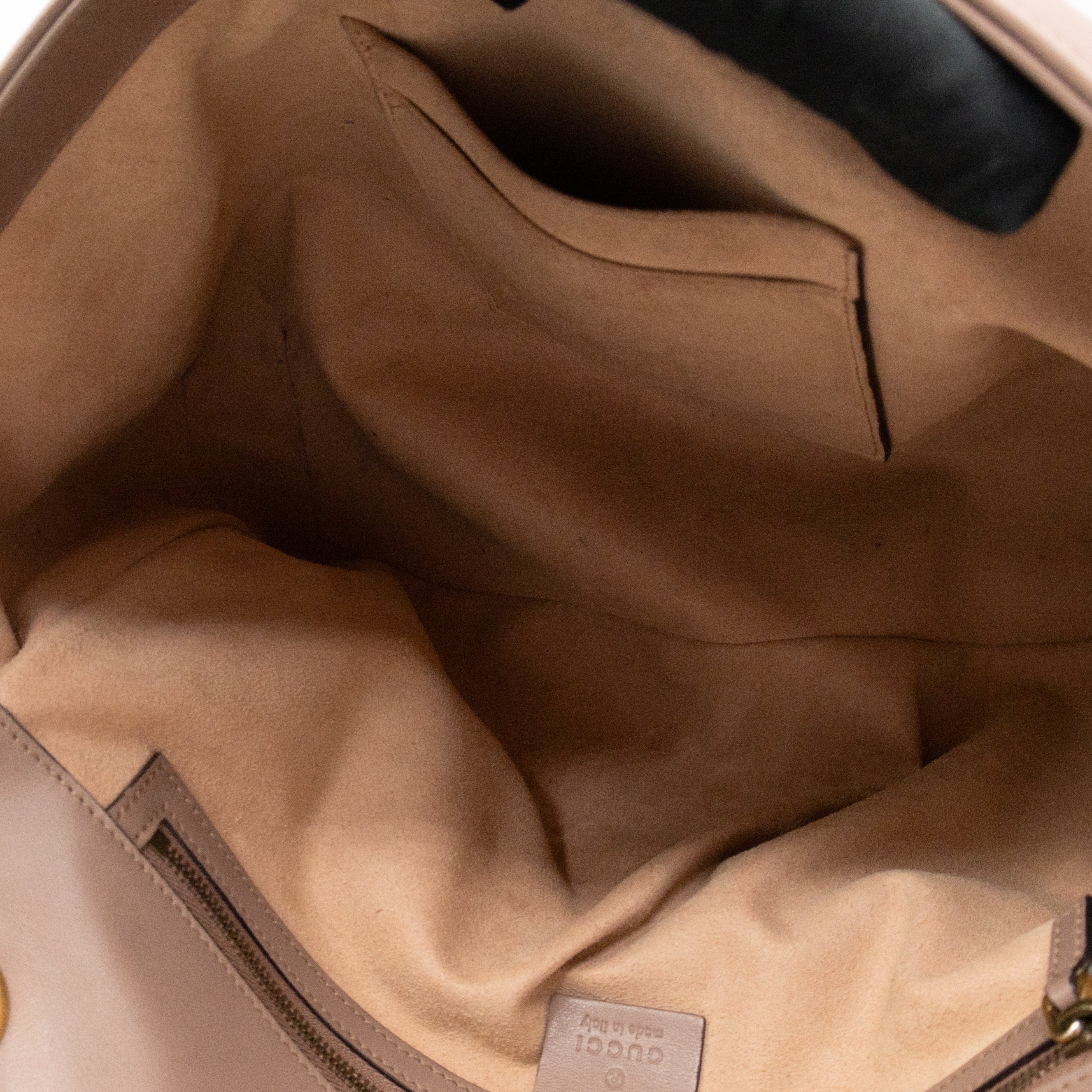 GG Marmont Large Flap Shoulder Bag Beige Leather