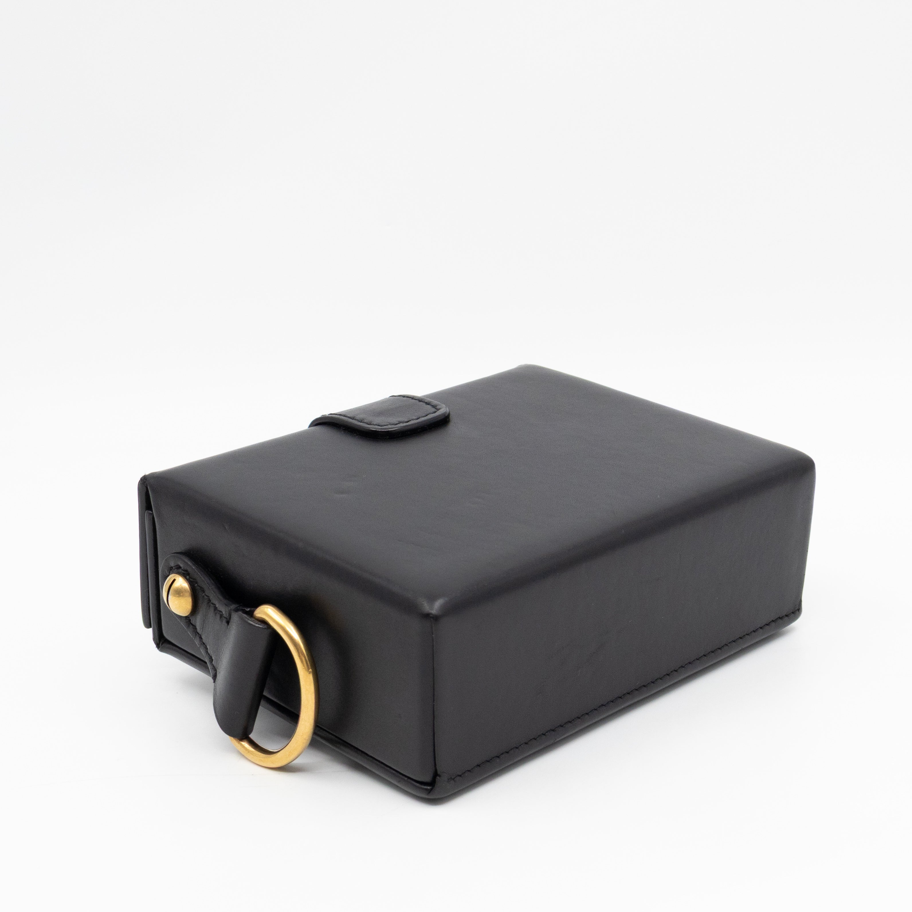Dioraddict Lockbox Bag Small Black Leather