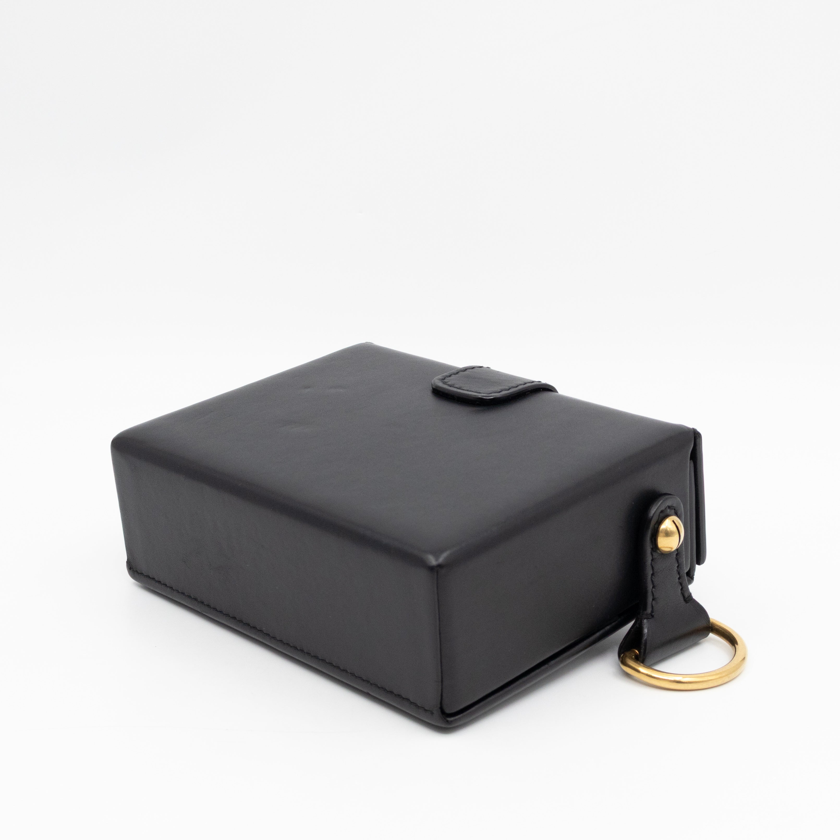 Dioraddict Lockbox Bag Small Black Leather