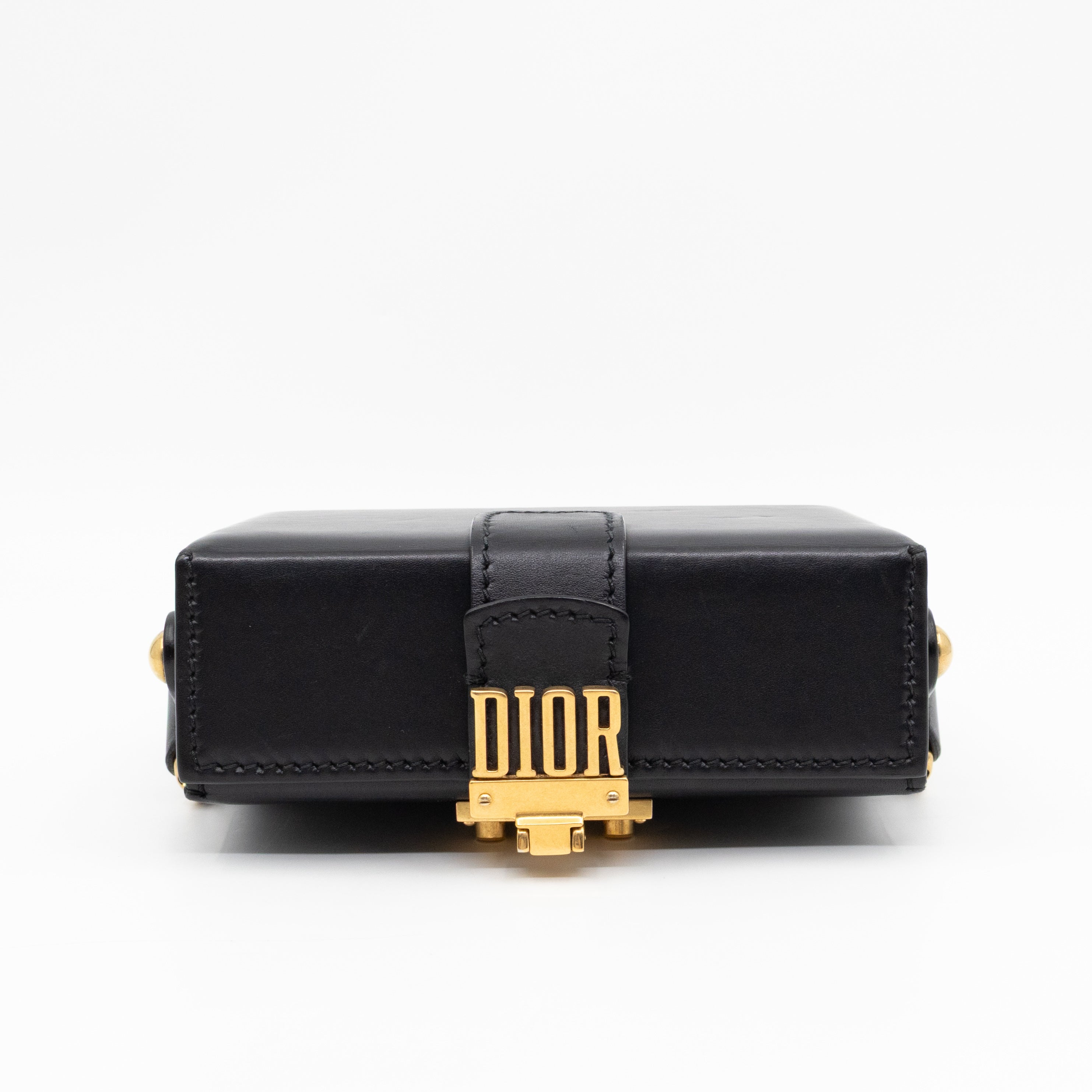 Dioraddict Lockbox Bag Small Black Leather