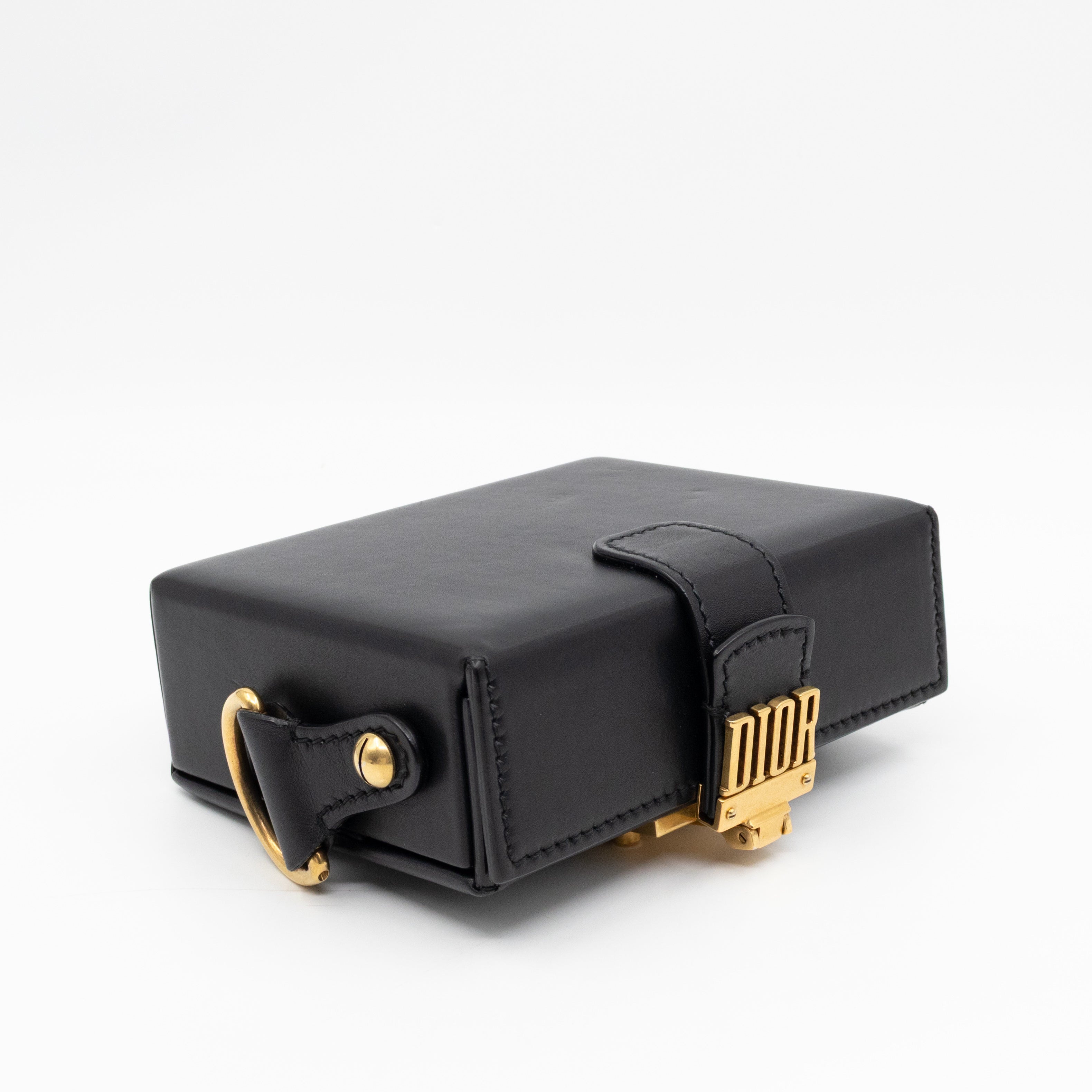 Dioraddict Lockbox Bag Small Black Leather