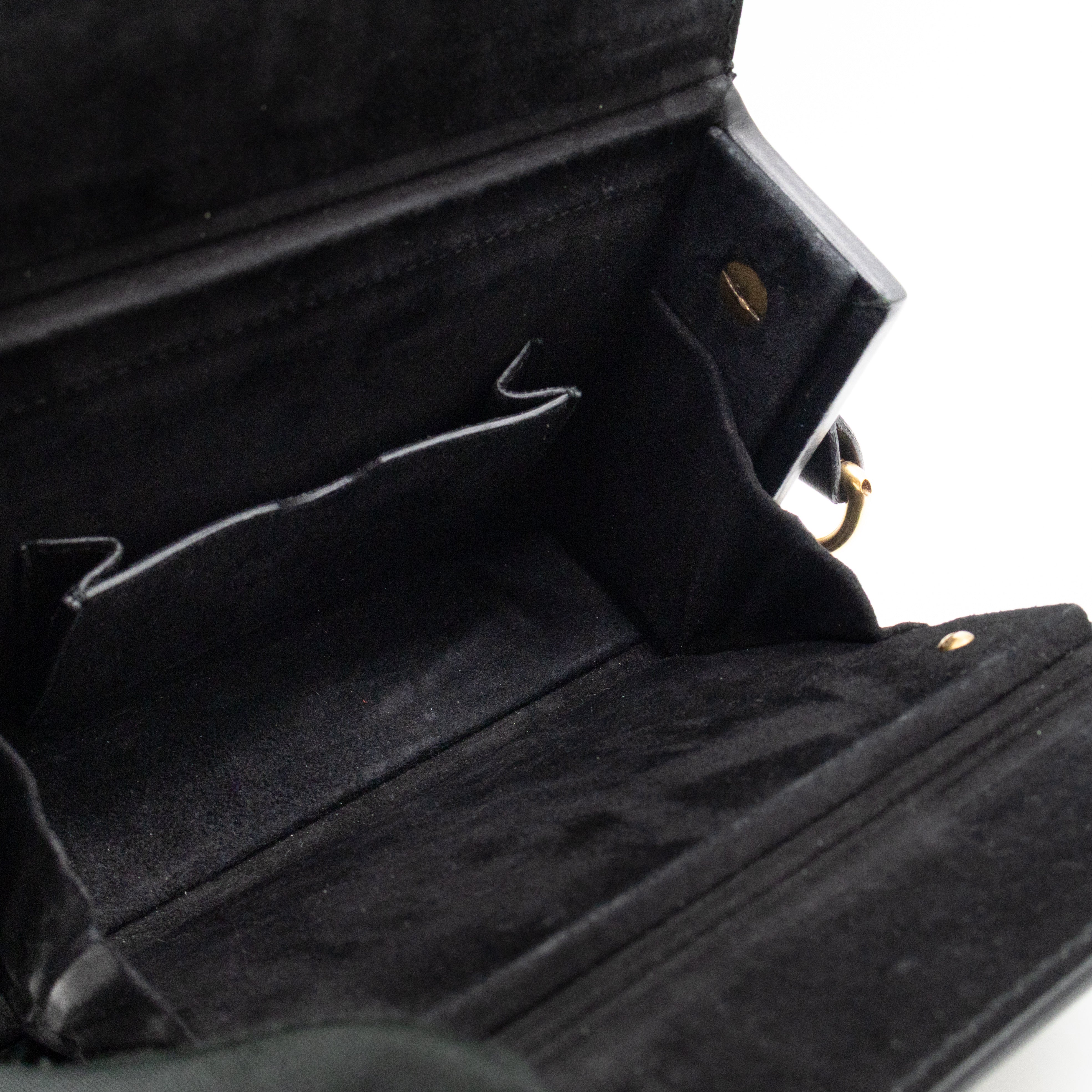 Dioraddict Lockbox Bag Small Black Leather