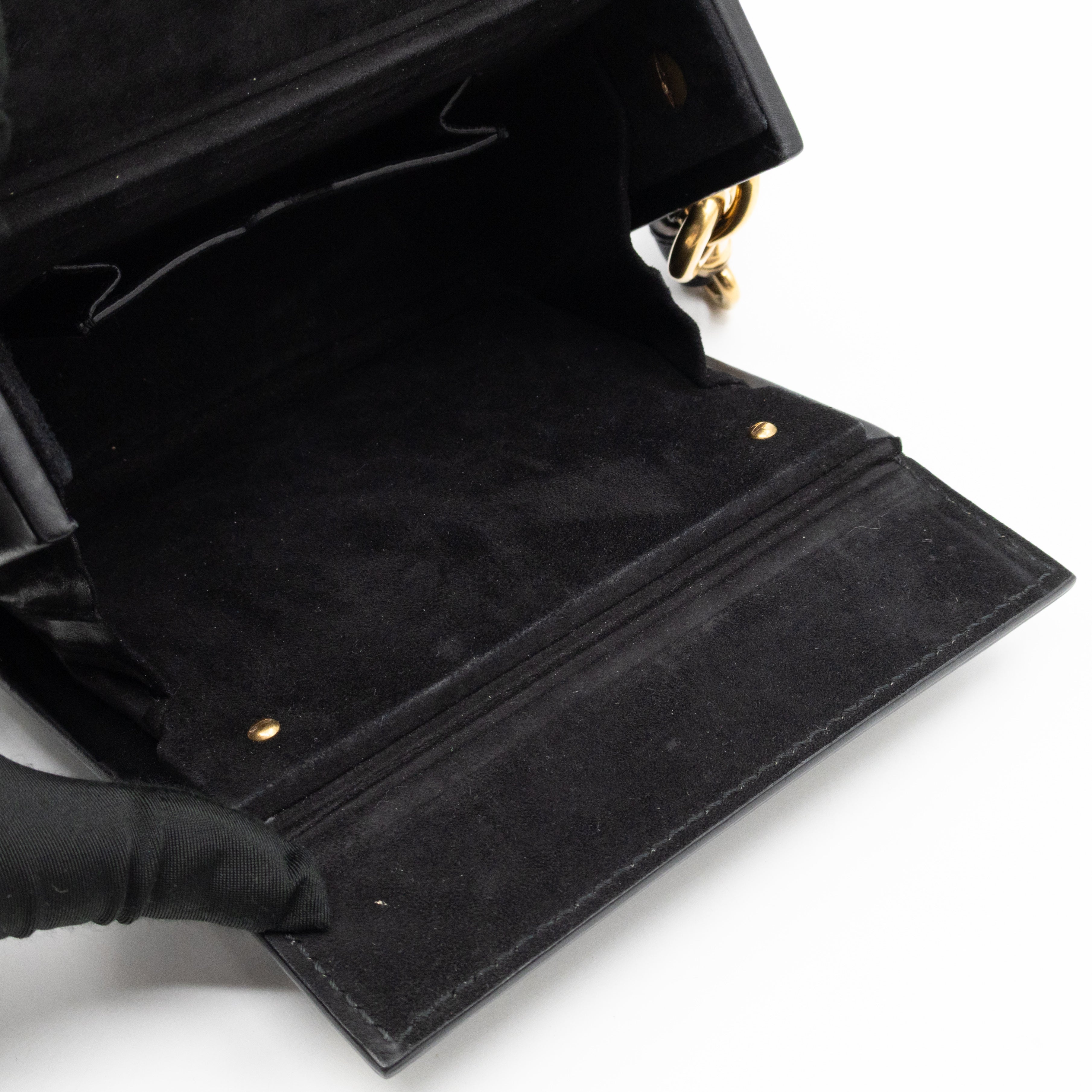 Dioraddict Lockbox Bag Small Black Leather