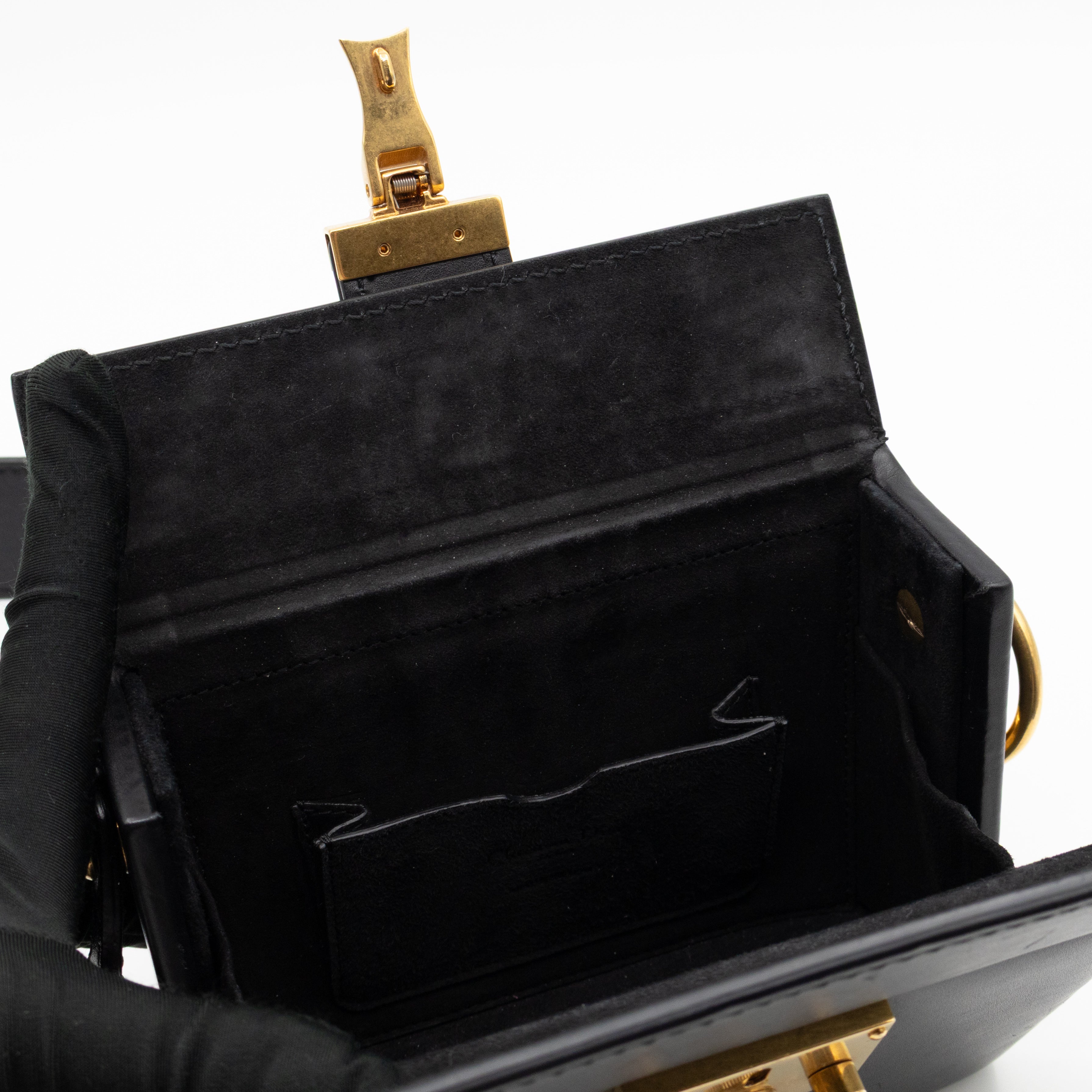 Dioraddict Lockbox Bag Small Black Leather