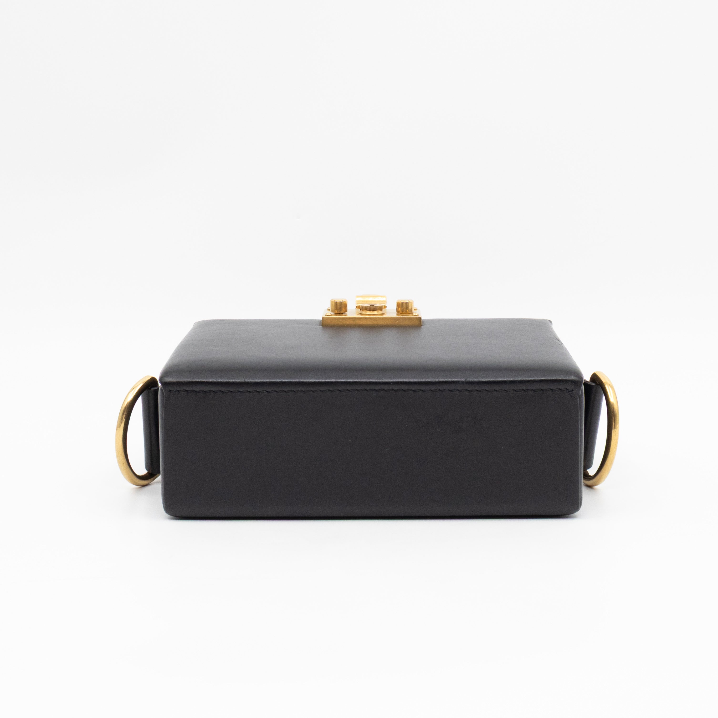 Dioraddict Lockbox Bag Small Black Leather