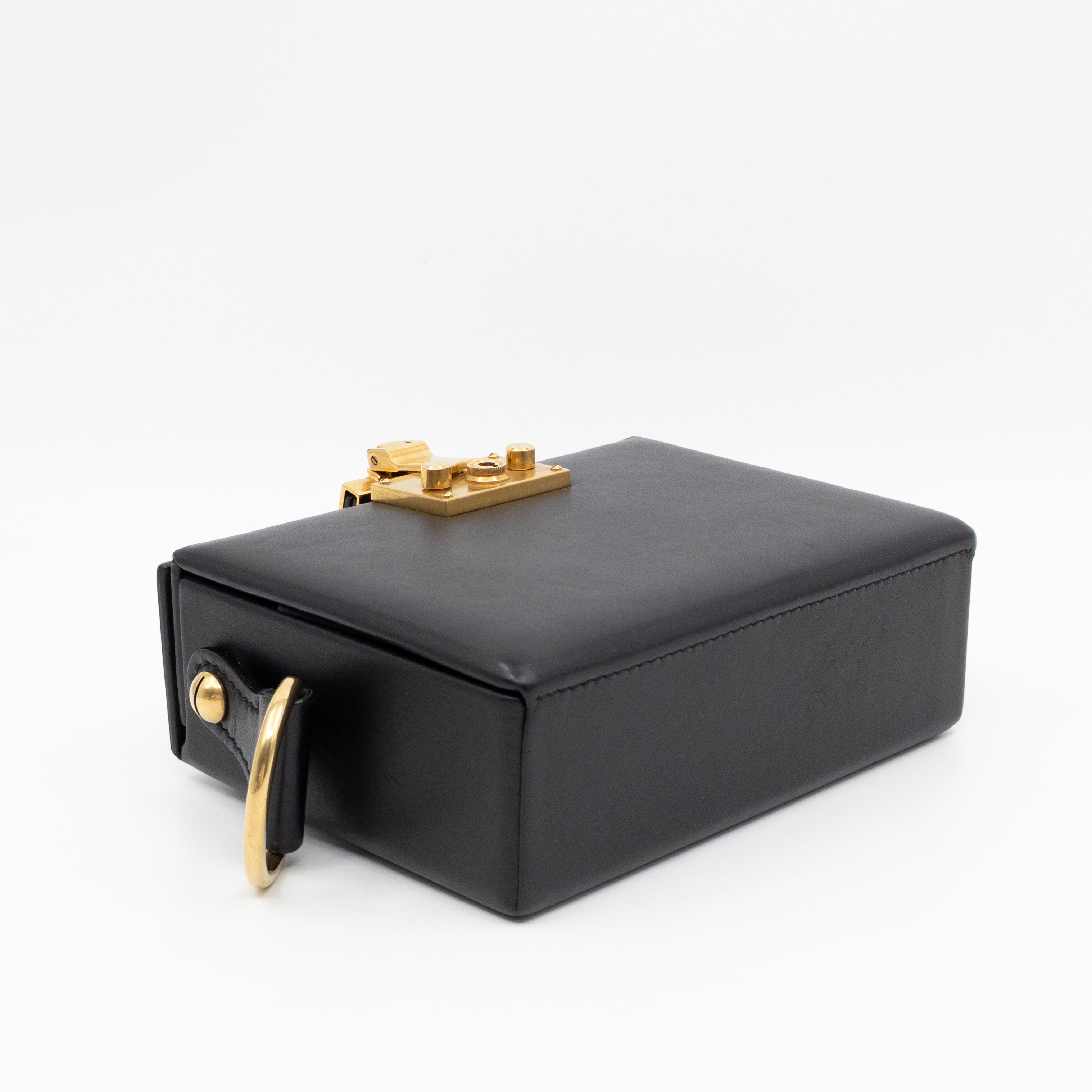 Dioraddict Lockbox Bag Small Black Leather