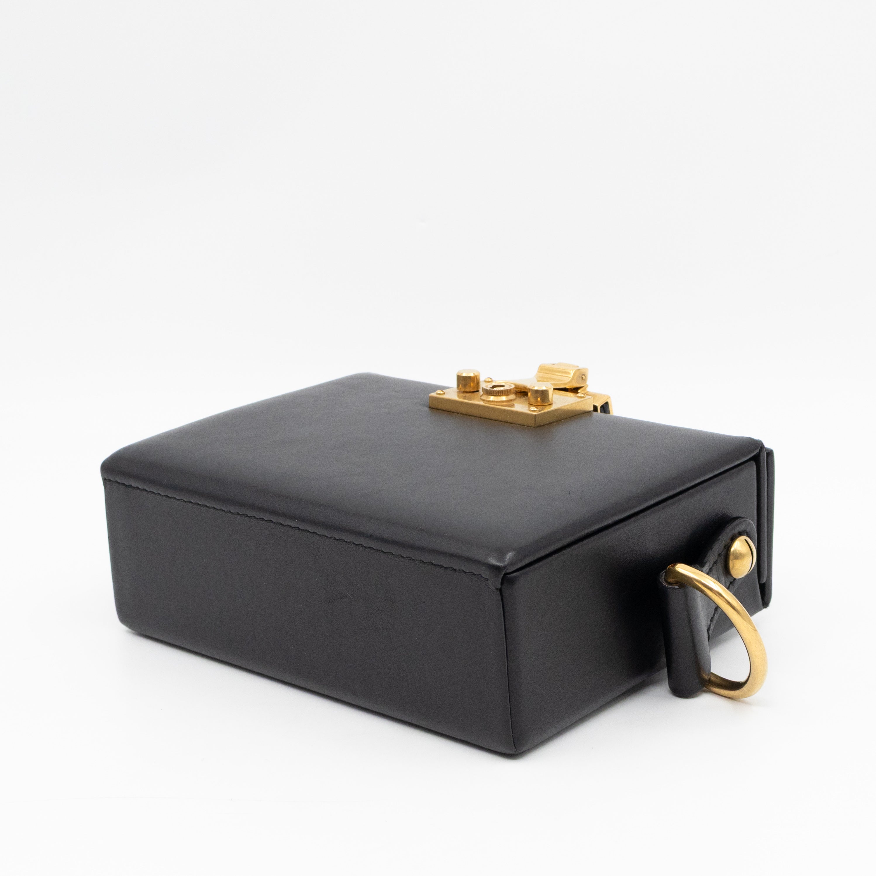 Dioraddict Lockbox Bag Small Black Leather