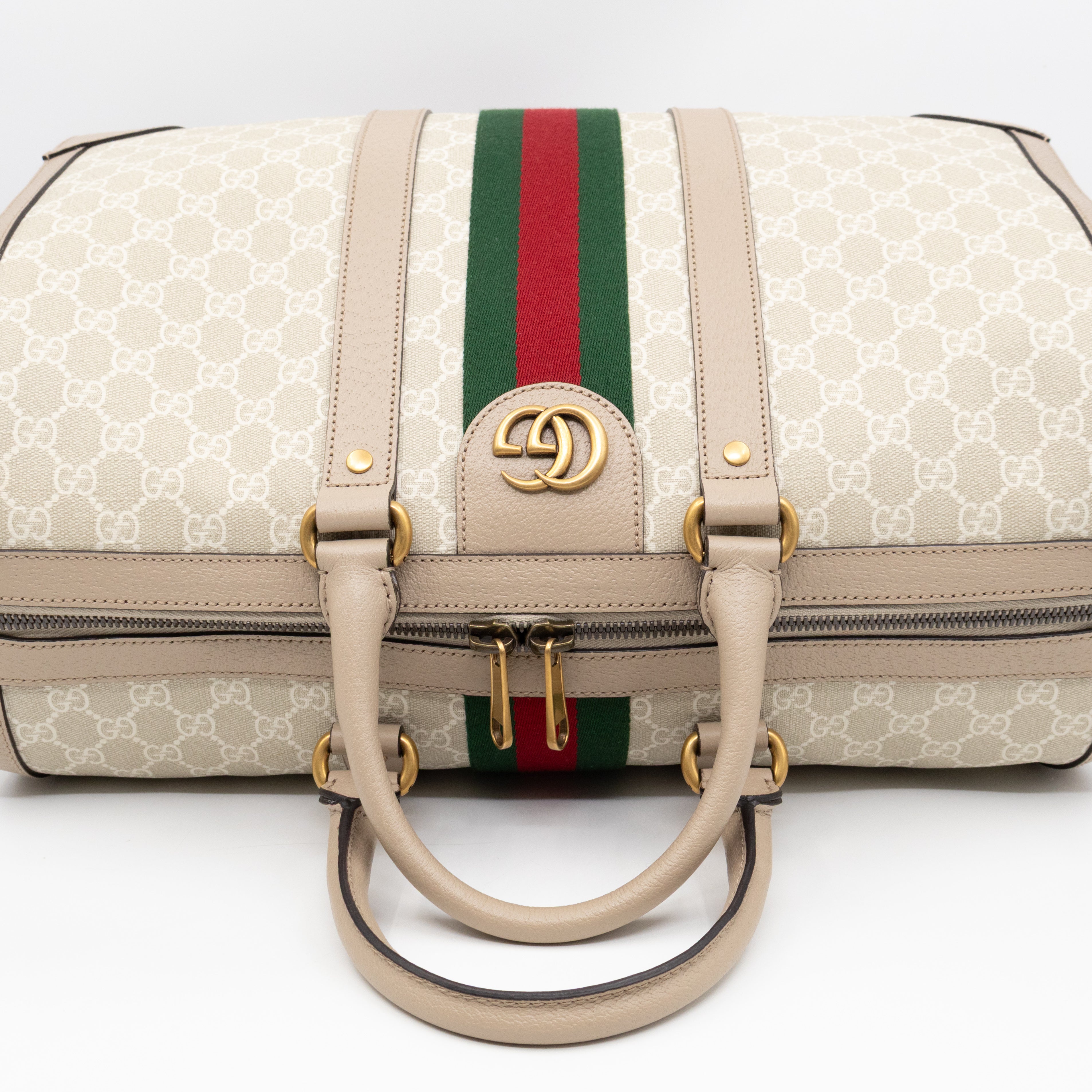 Savoy Medium Duffle Bag Beige GG Supreme