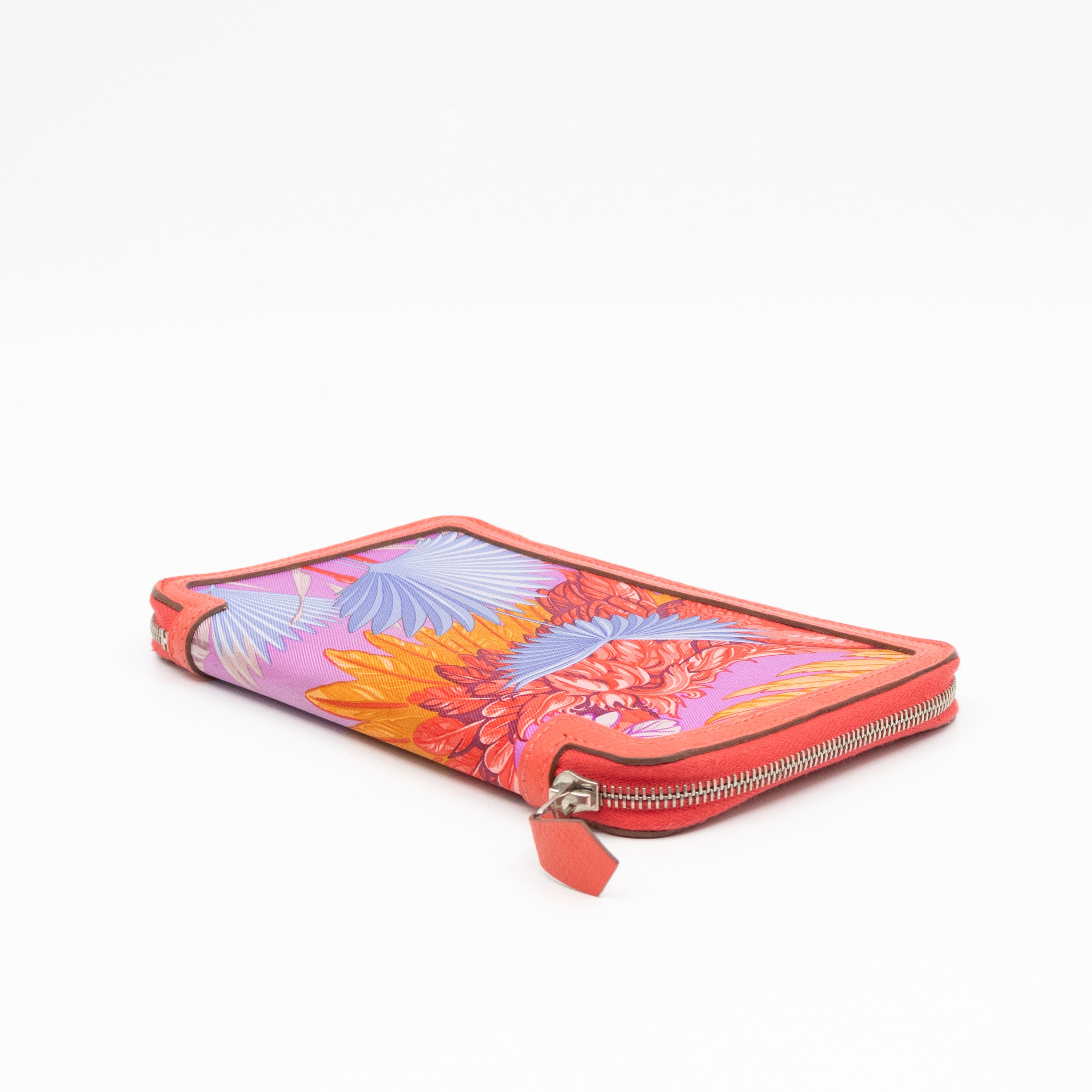 Soie-Cool Wallet Rose Jaipur Epsom Leather & Silk