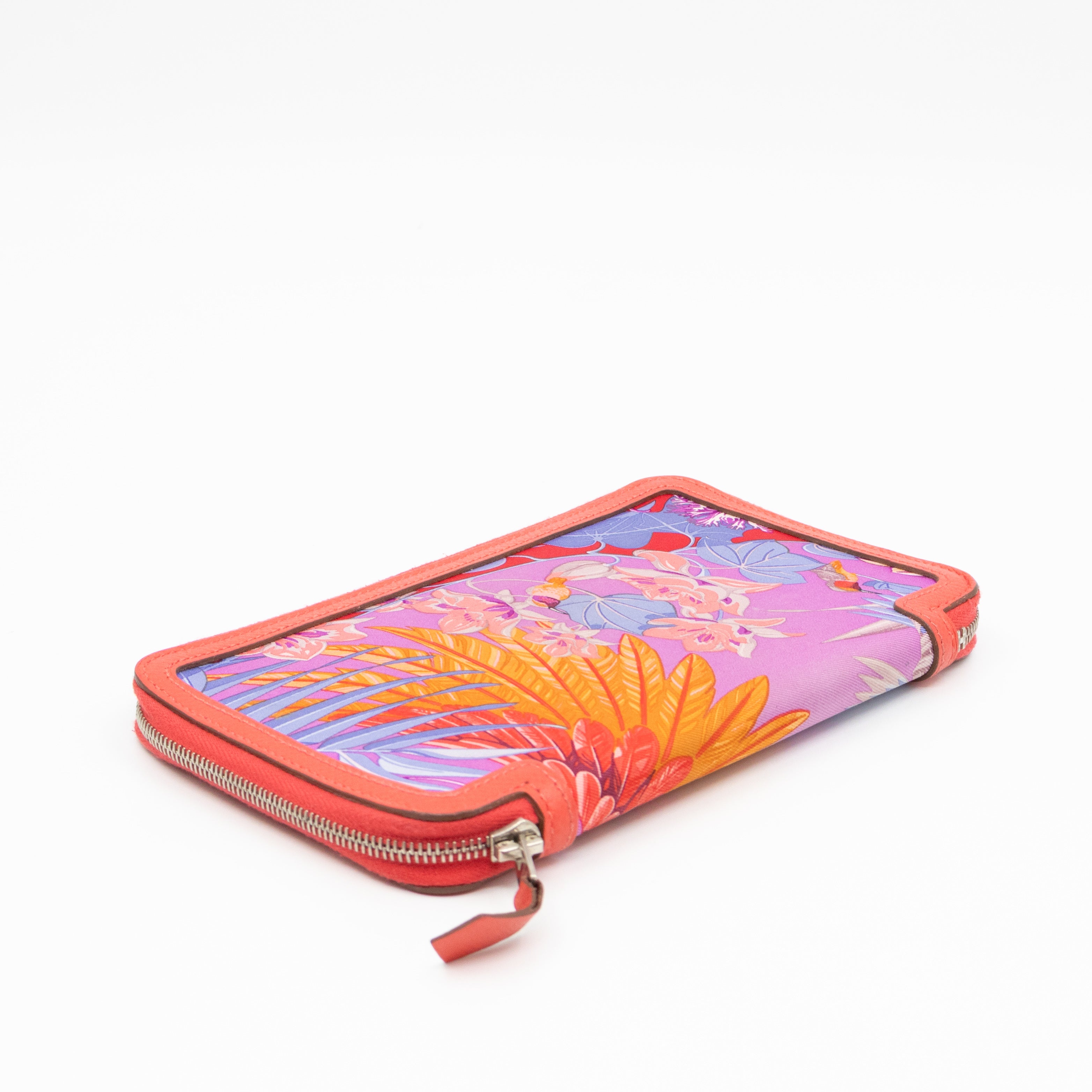 Soie-Cool Wallet Rose Jaipur Epsom Leather & Silk