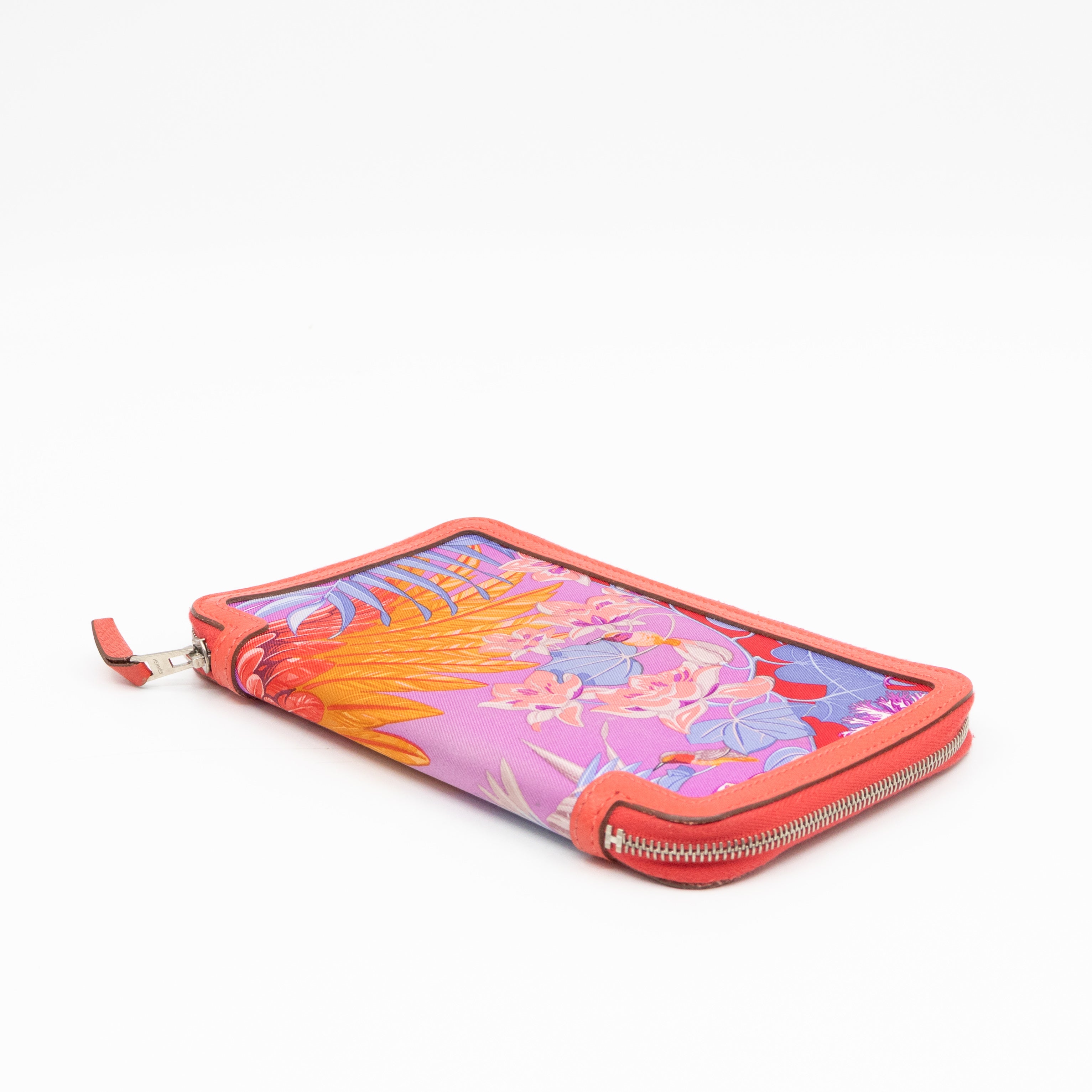 Soie-Cool Wallet Rose Jaipur Epsom Leather & Silk