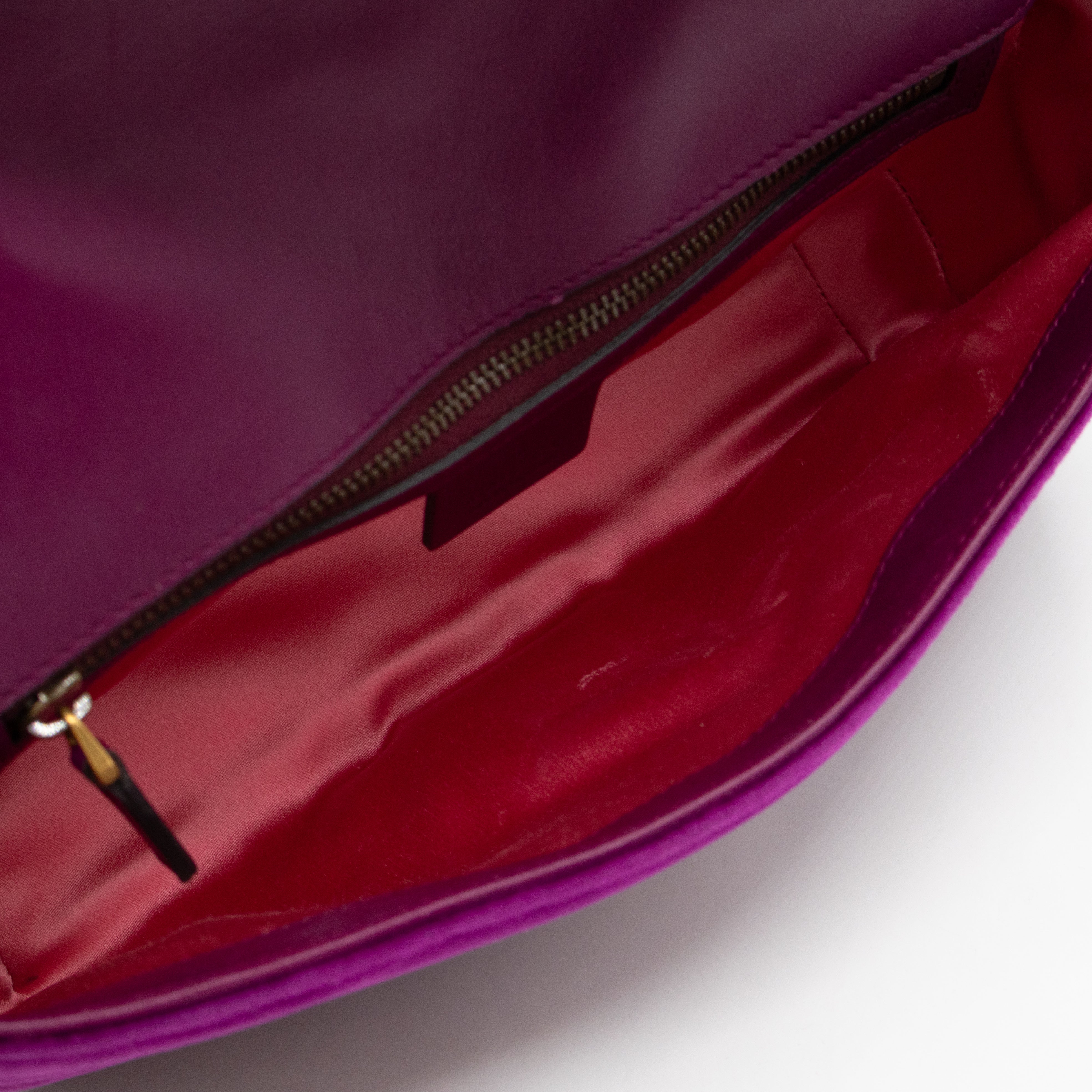 GG Marmont Flap Small Purple Velvet Aged Gold