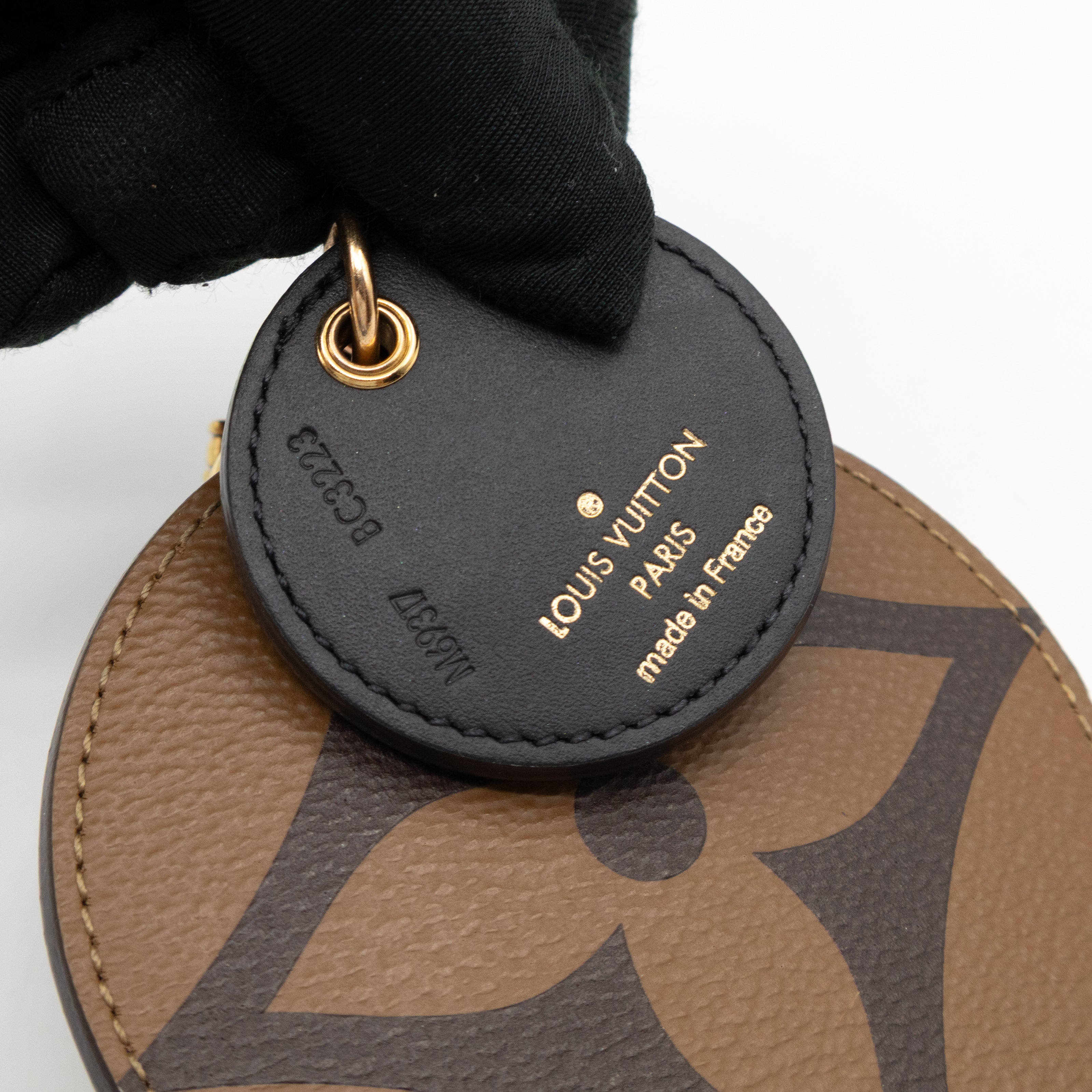 Round Bag Charm & Key Holder Monogram Reverse