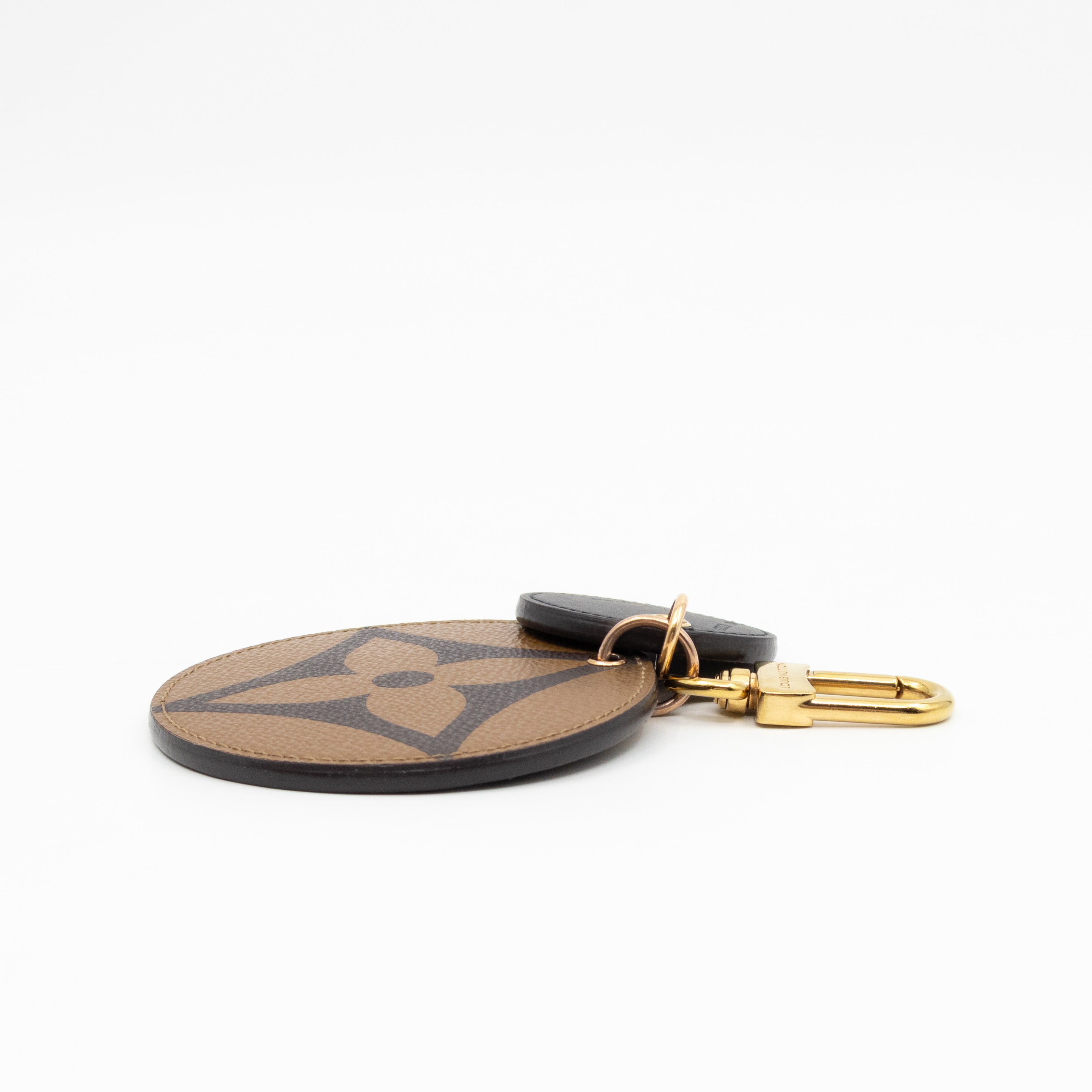 Round Bag Charm & Key Holder Monogram Reverse