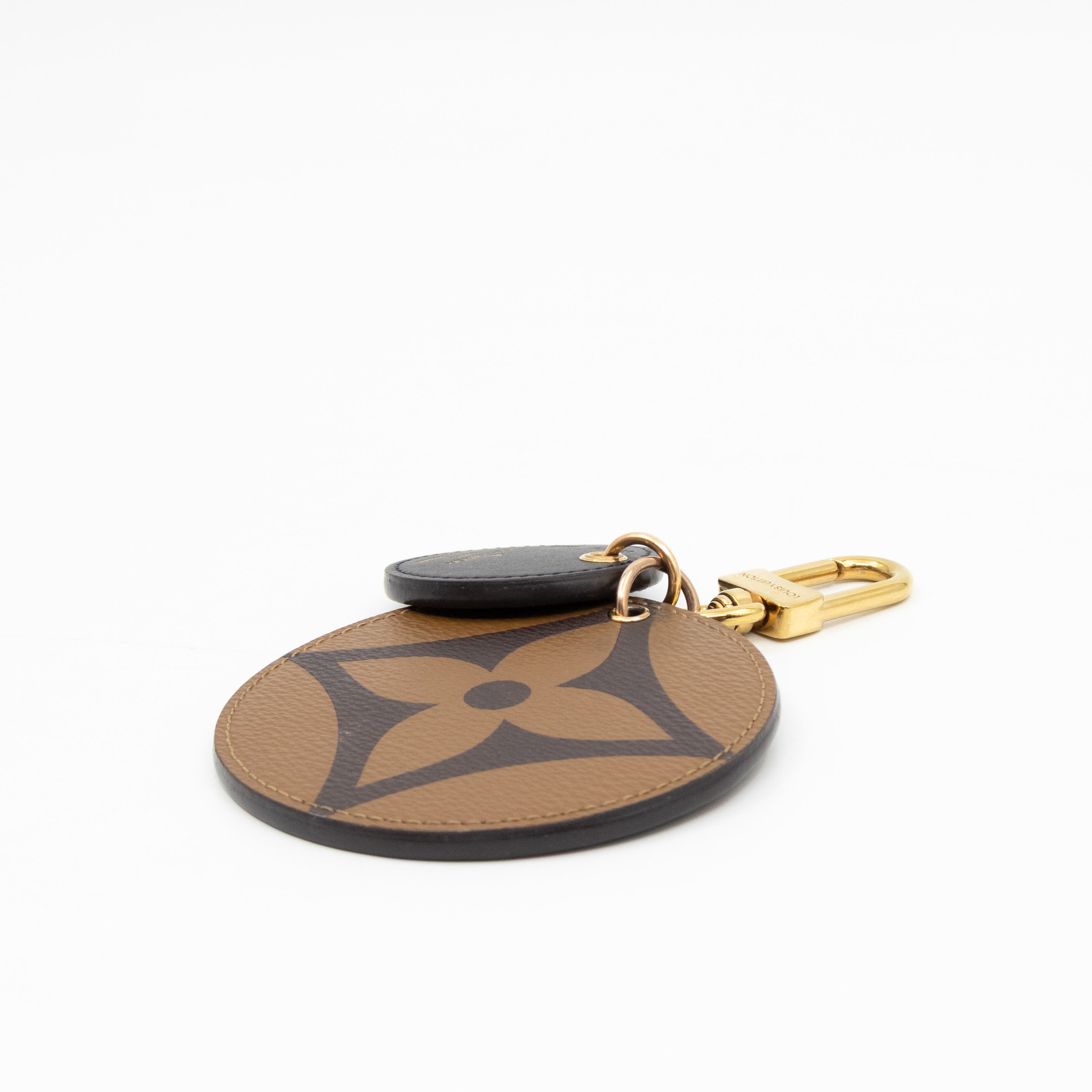 Round Bag Charm & Key Holder Monogram Reverse