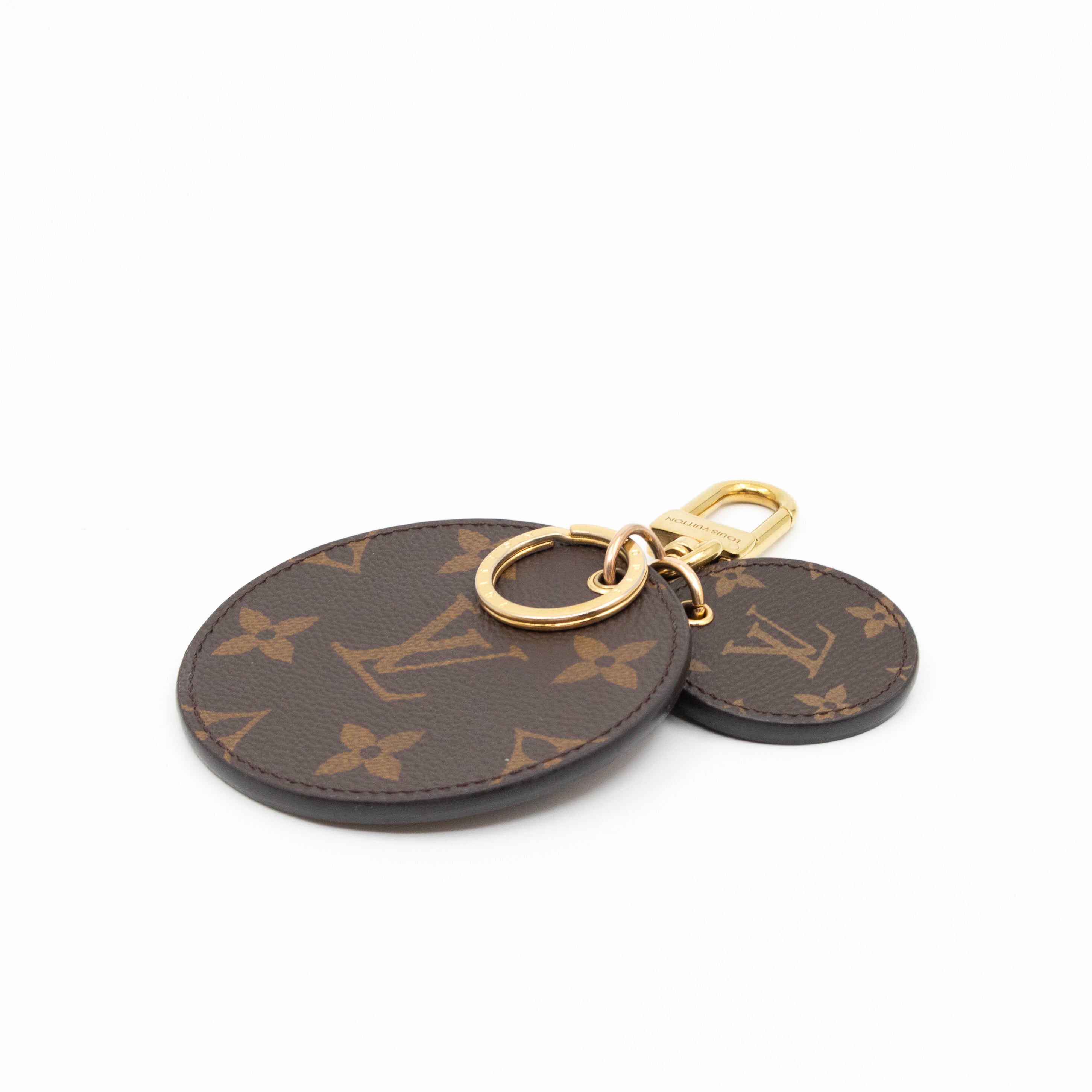 Round Bag Charm & Key Holder Monogram Reverse