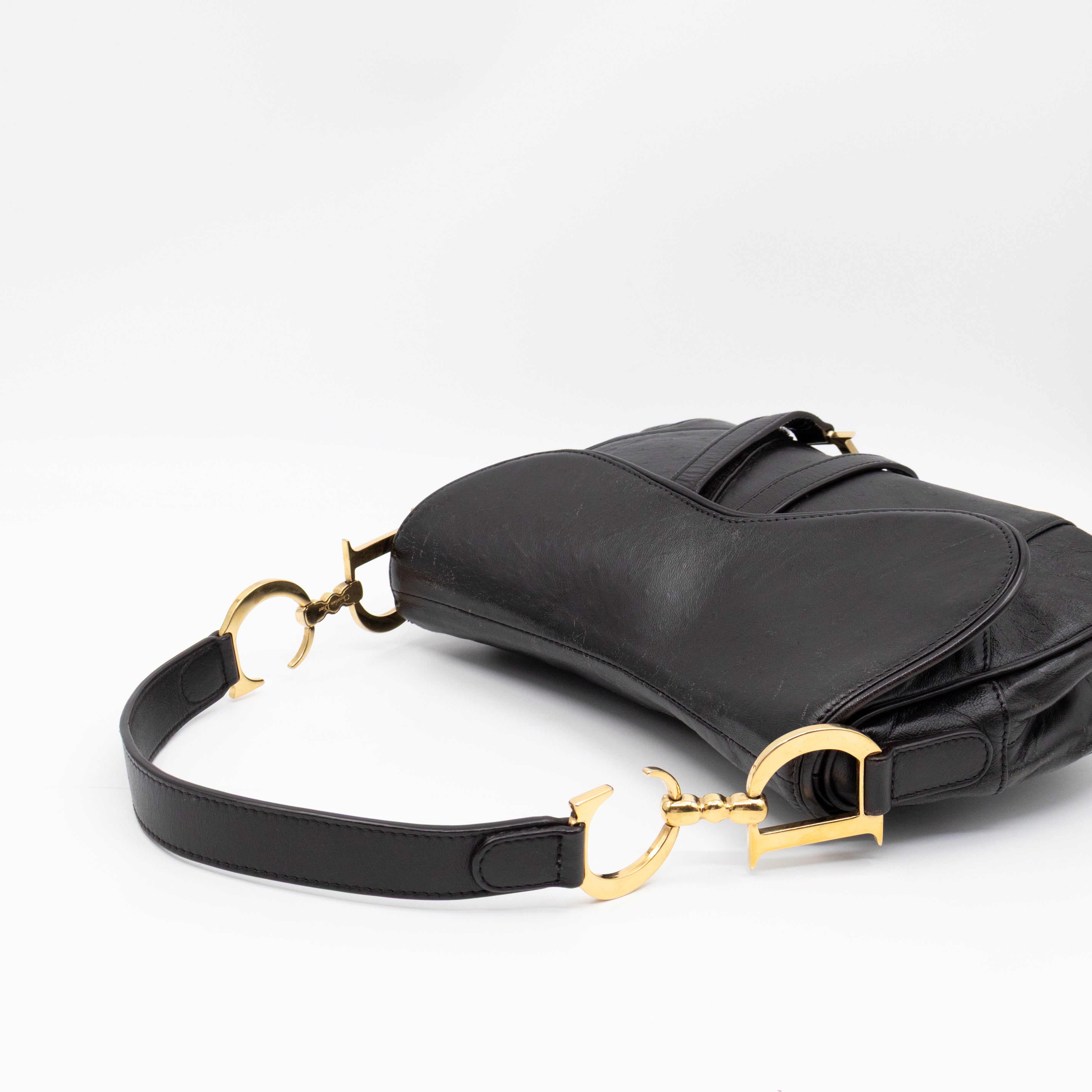 Double Saddle Bag Dark Brown Leather