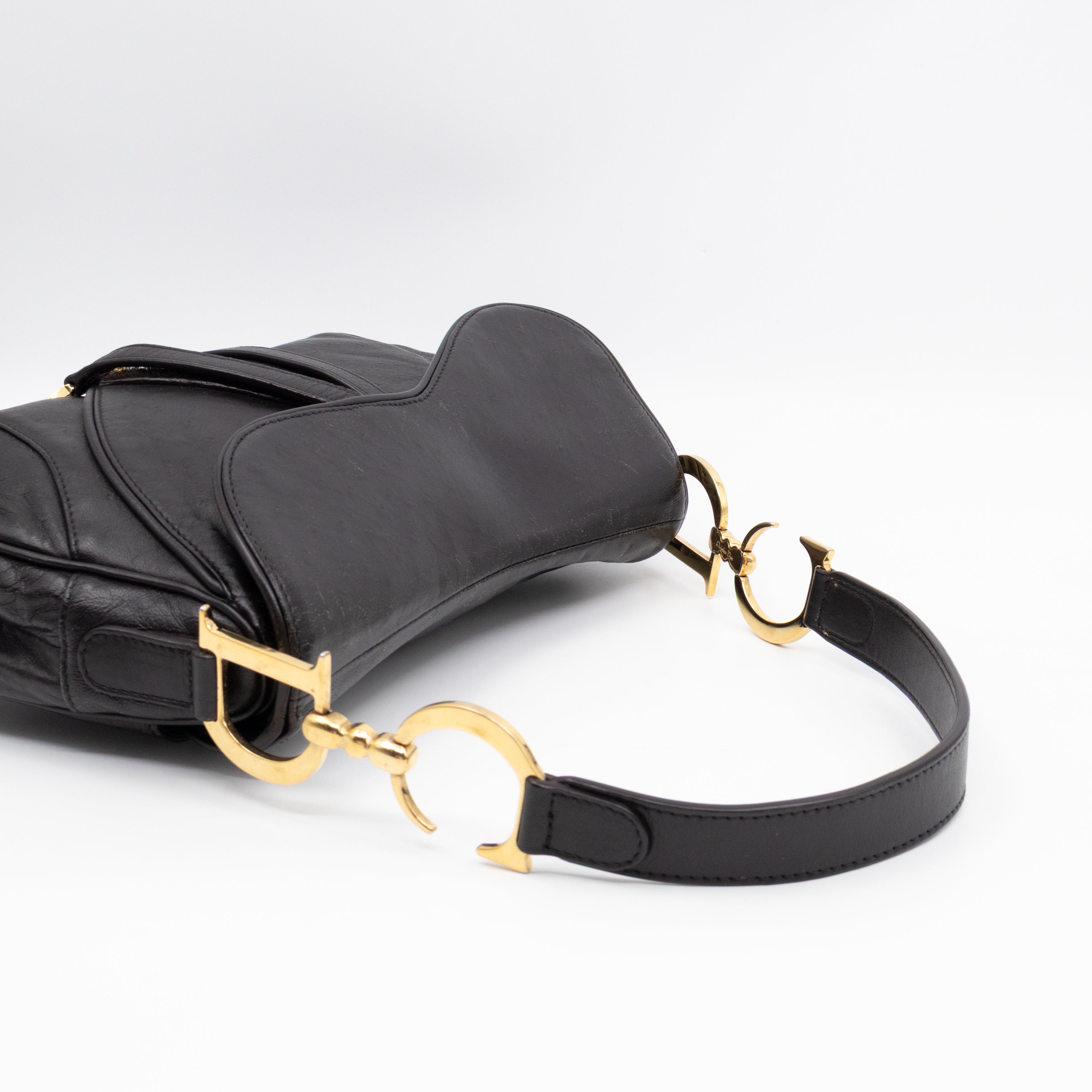 Double Saddle Bag Dark Brown Leather