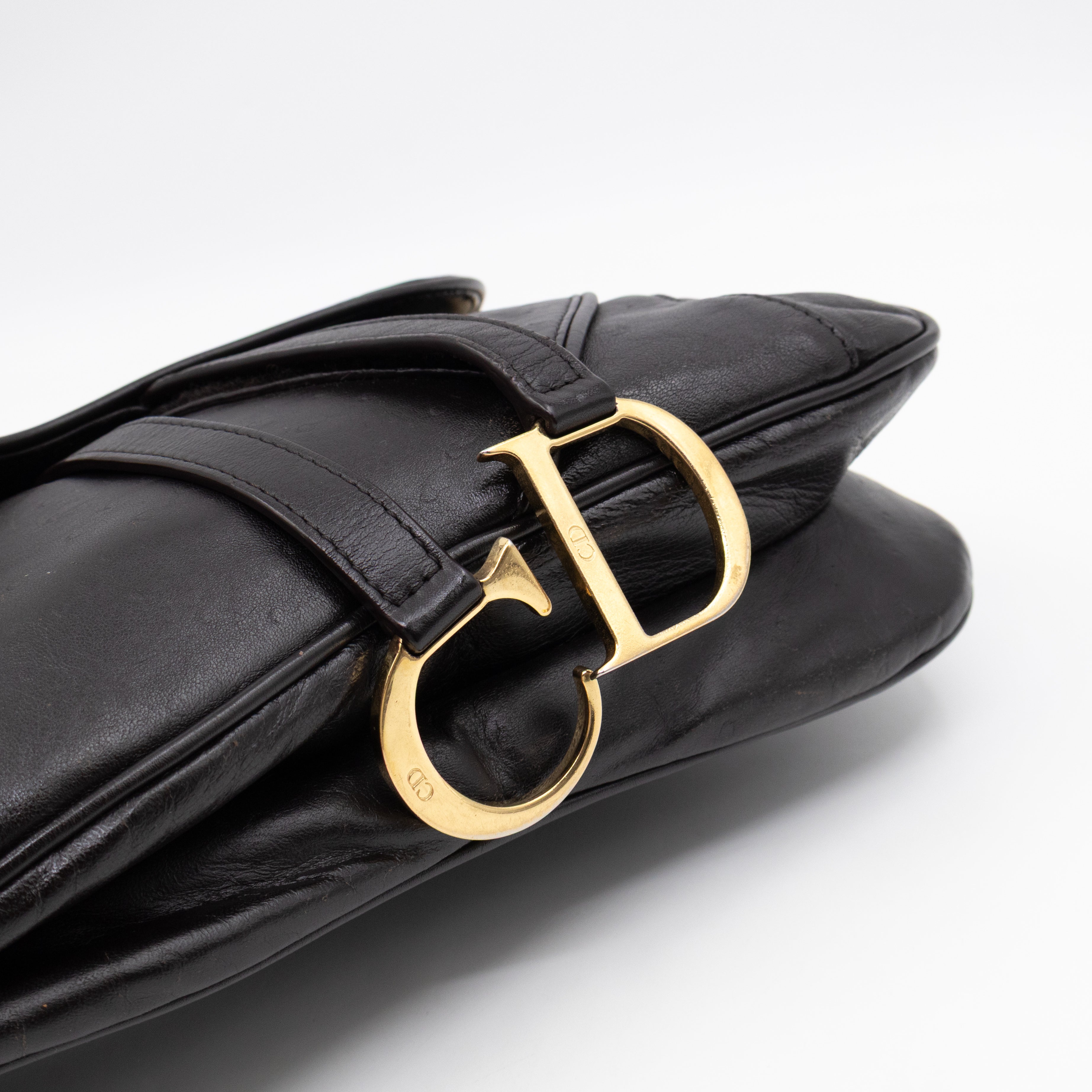Double Saddle Bag Dark Brown Leather