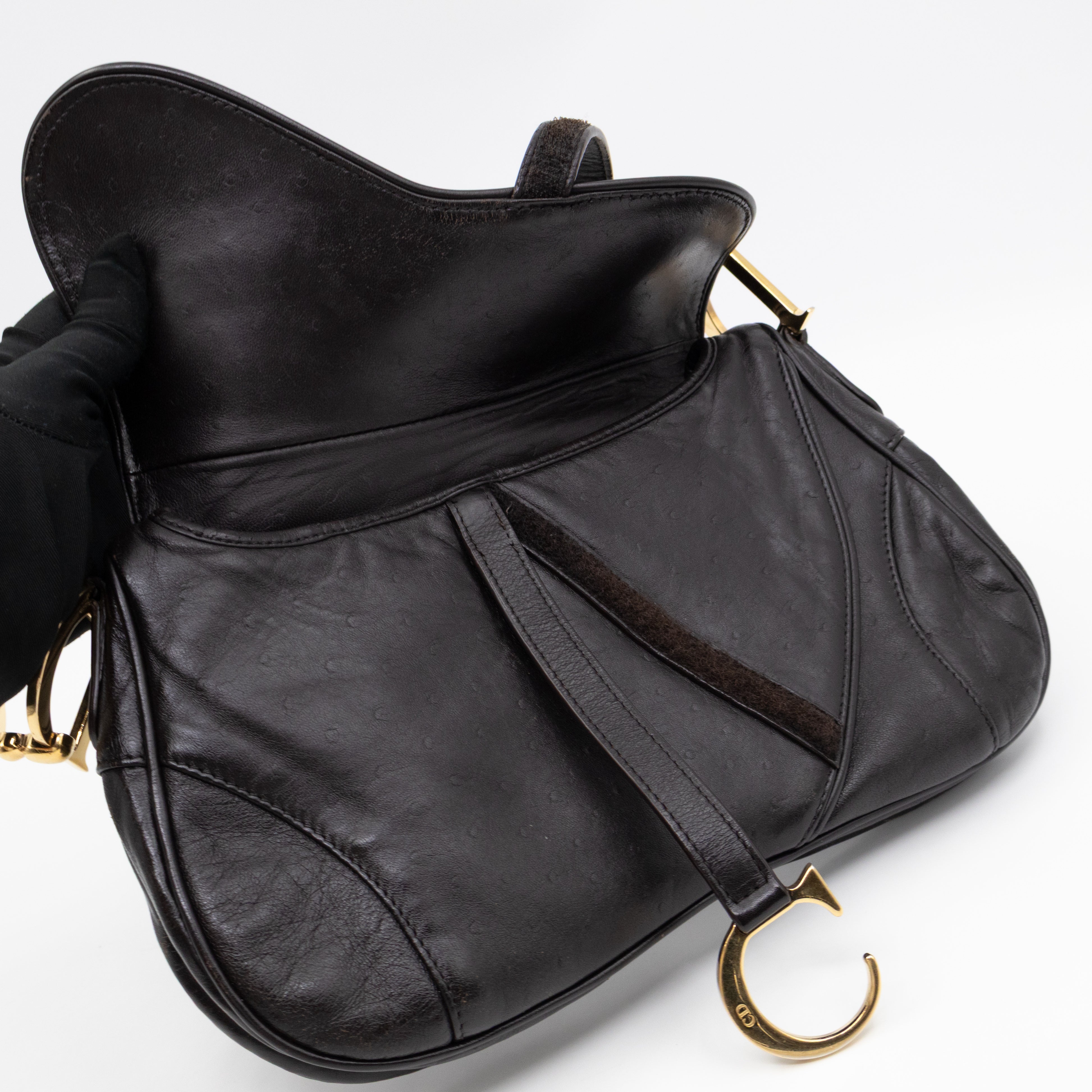 Double Saddle Bag Dark Brown Leather