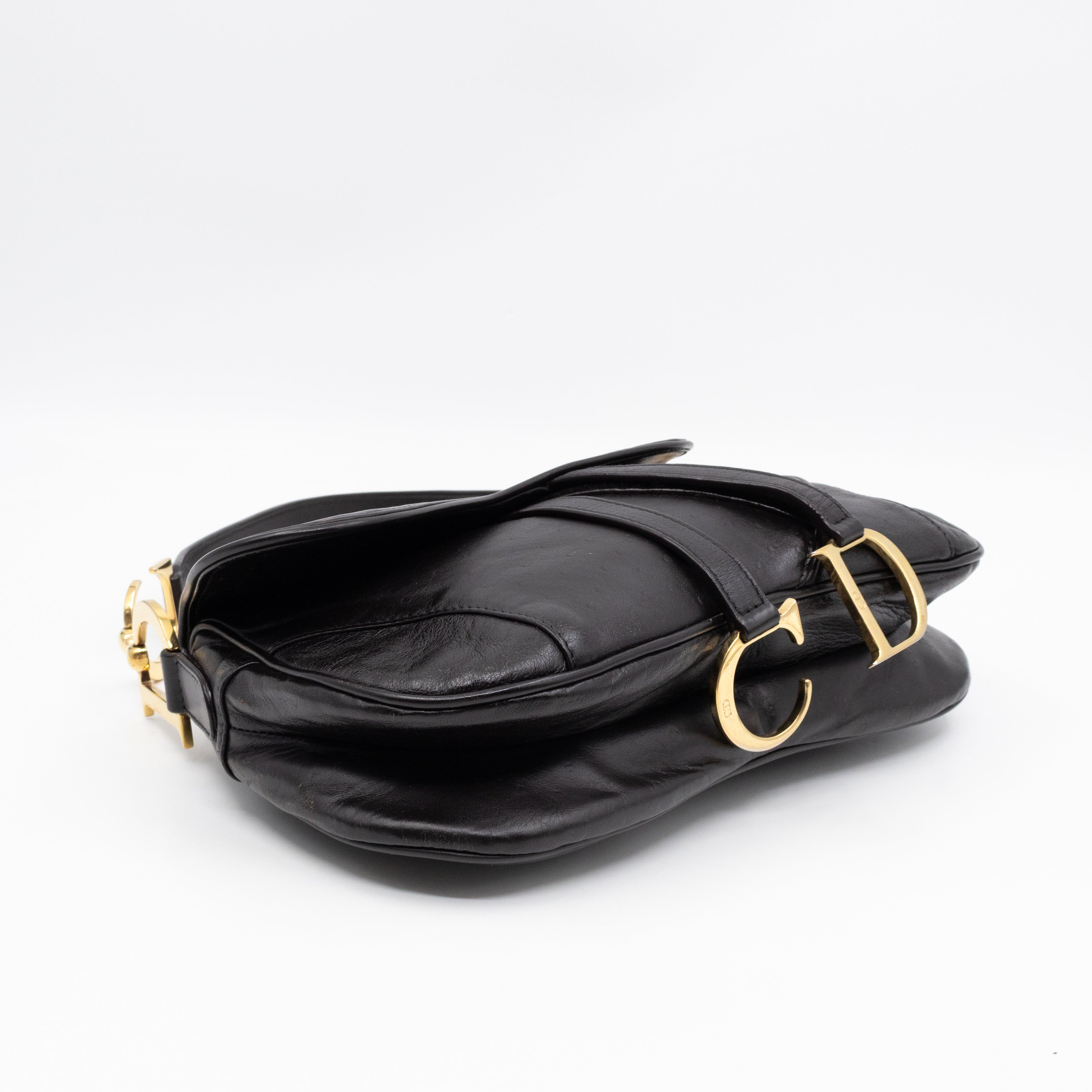 Double Saddle Bag Dark Brown Leather