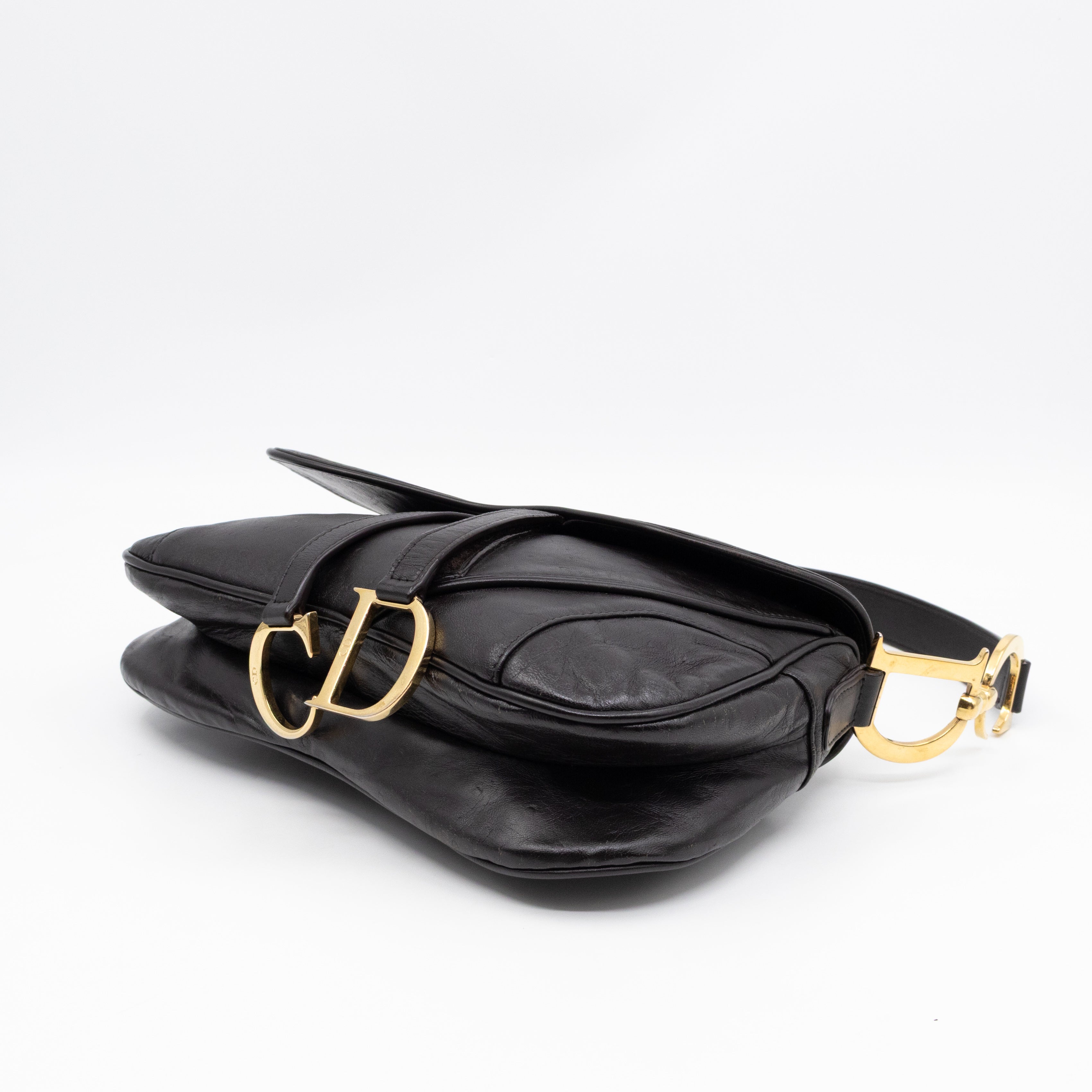Double Saddle Bag Dark Brown Leather