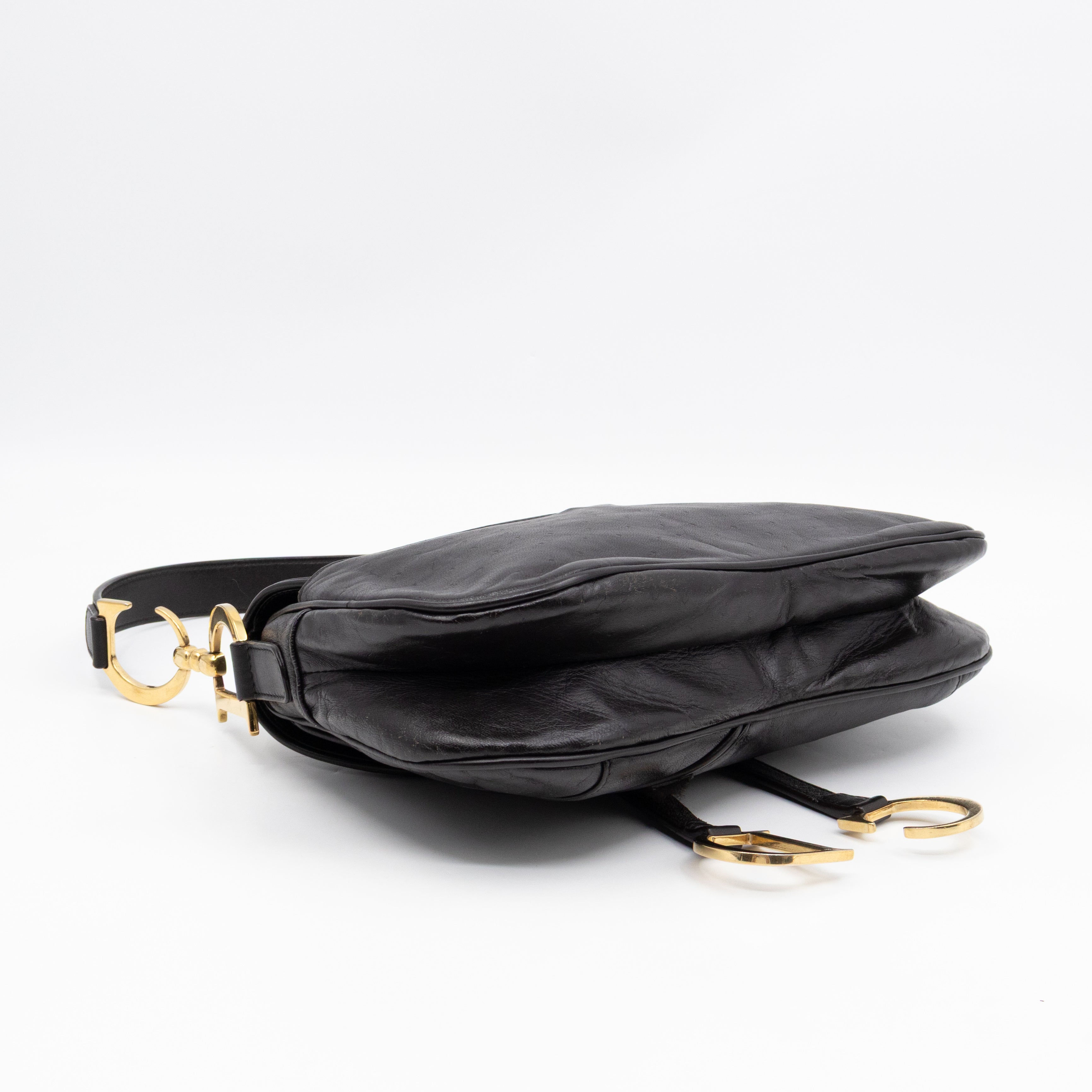 Double Saddle Bag Dark Brown Leather