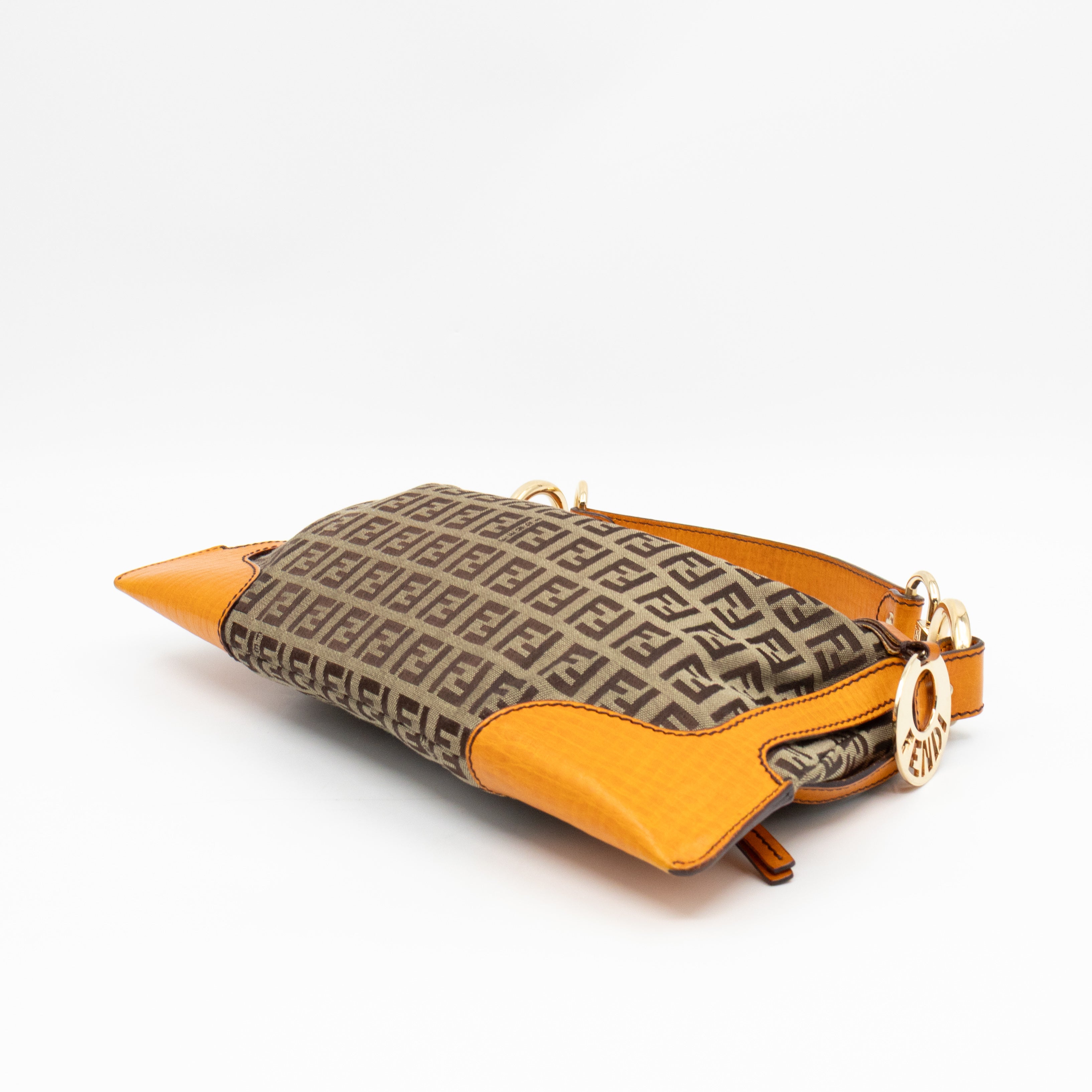 Small Chef Pocket Bag FF Canvas Orange Leather