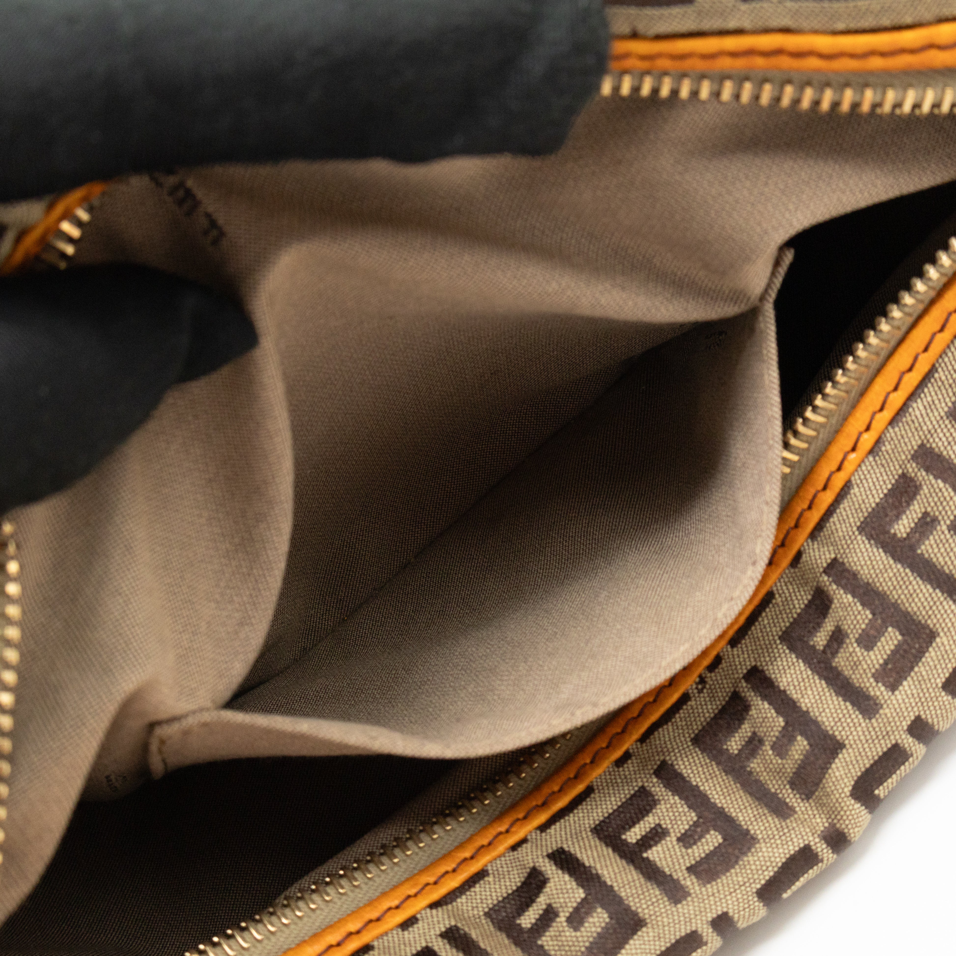 Small Chef Pocket Bag FF Canvas Orange Leather