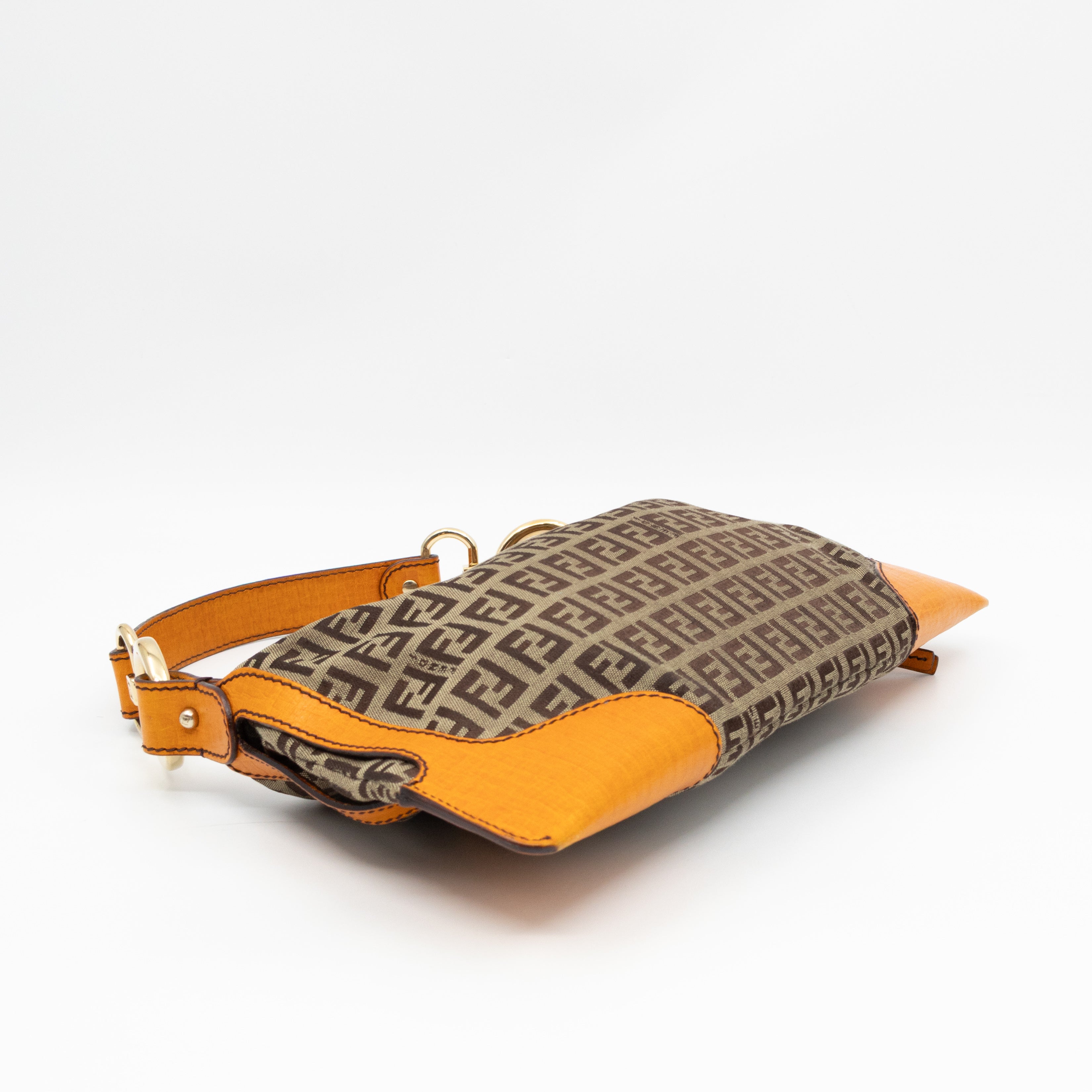 Small Chef Pocket Bag FF Canvas Orange Leather