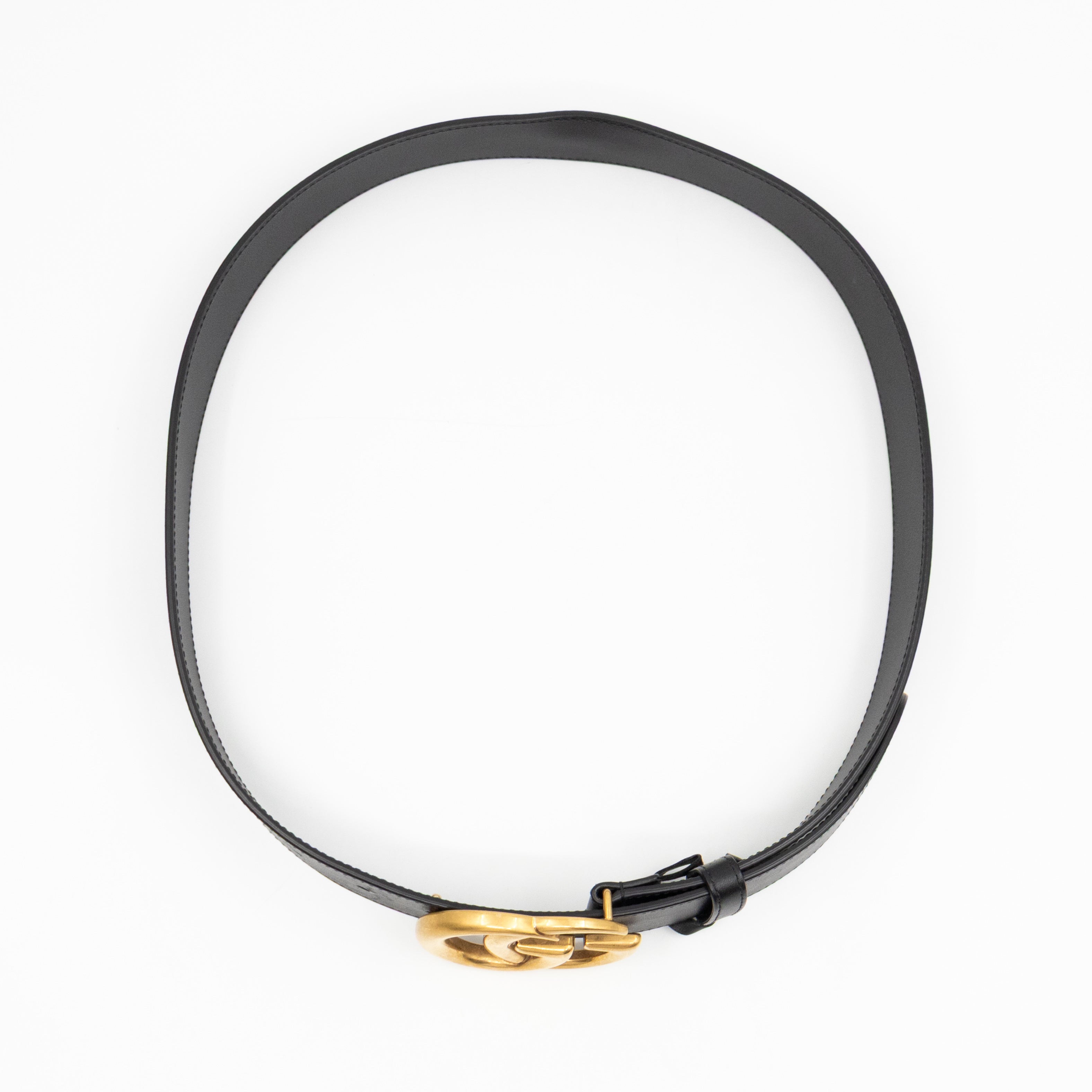 GG Marmont Wide Black Leather Belt 90/36