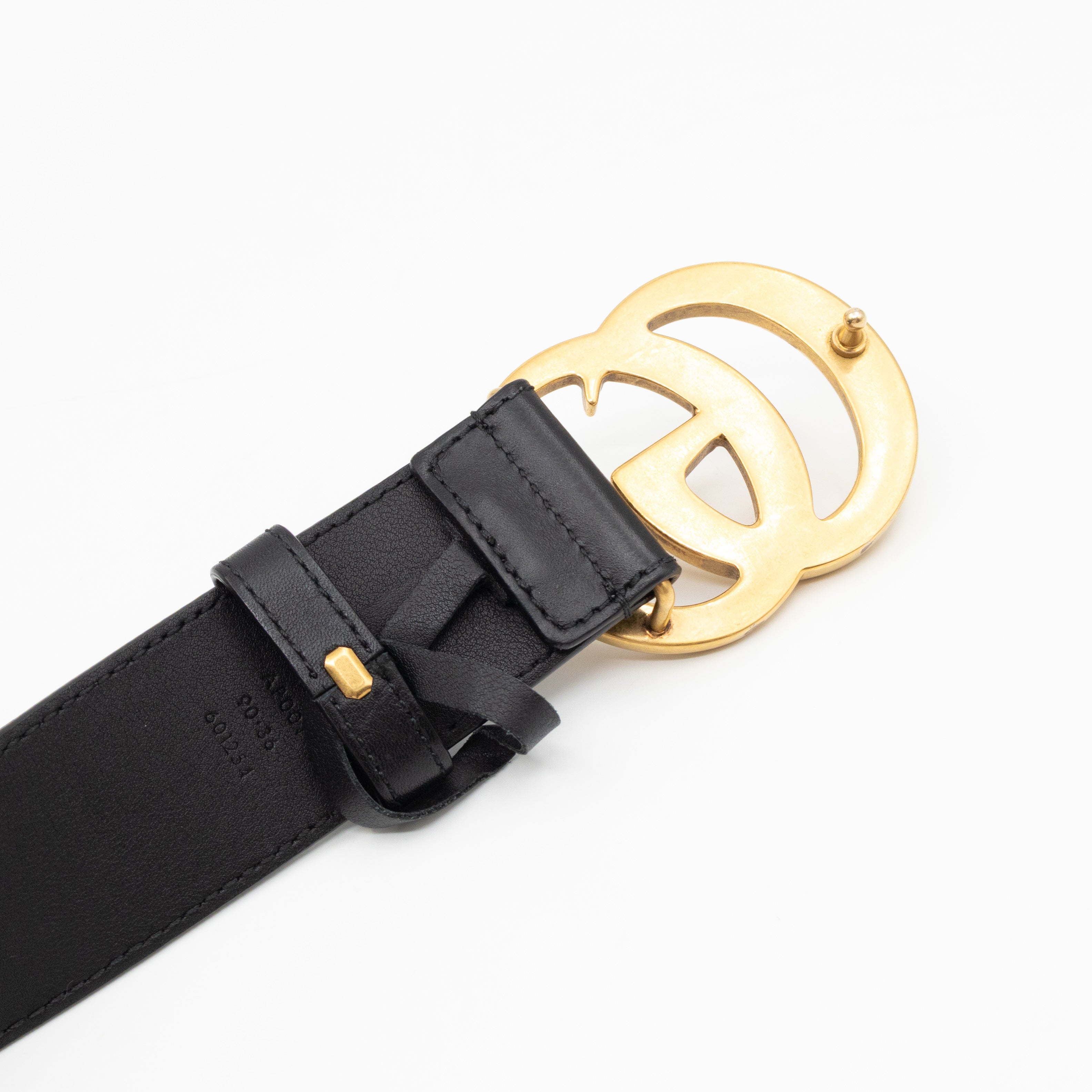 GG Marmont Wide Black Leather Belt 90/36