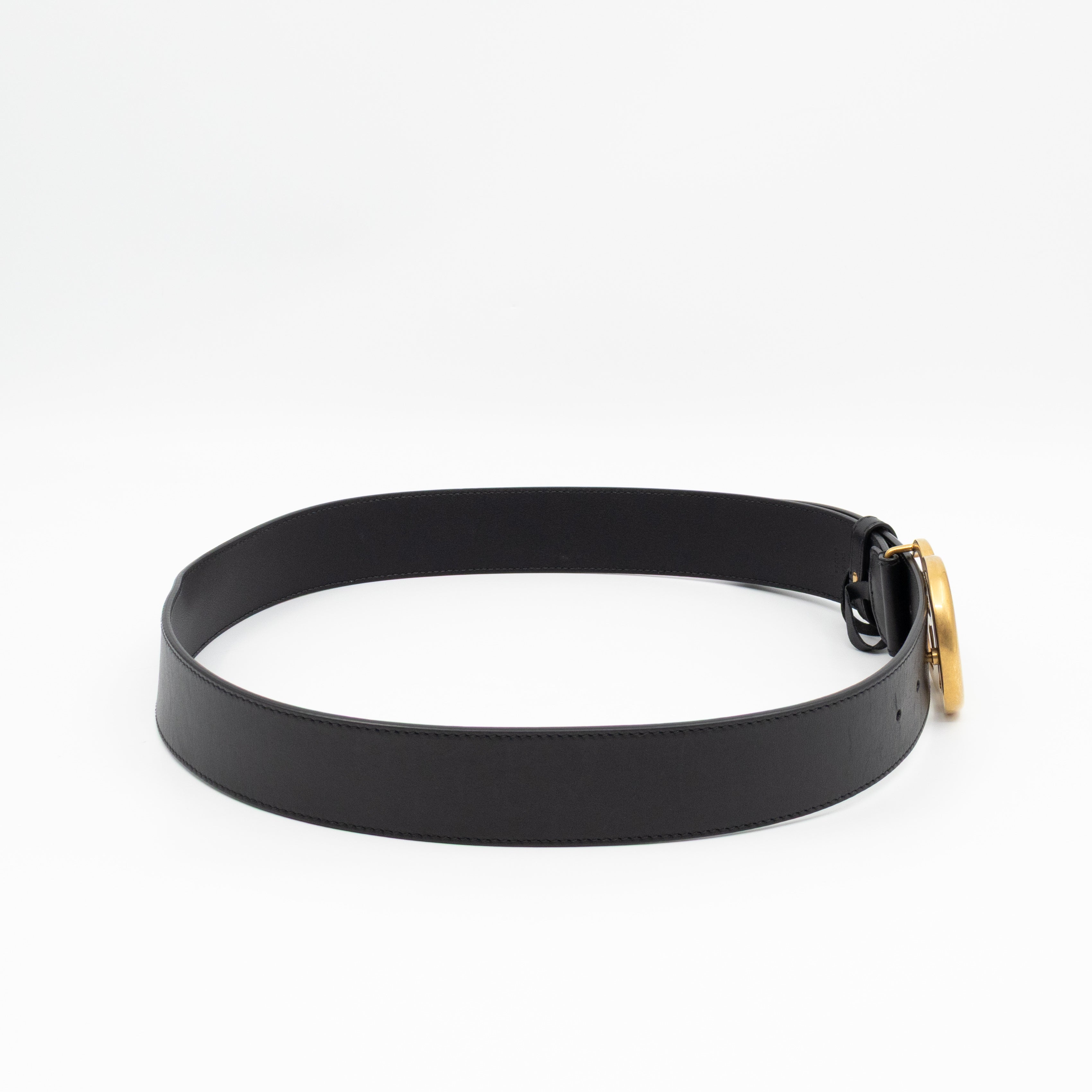 GG Marmont Wide Black Leather Belt 90/36