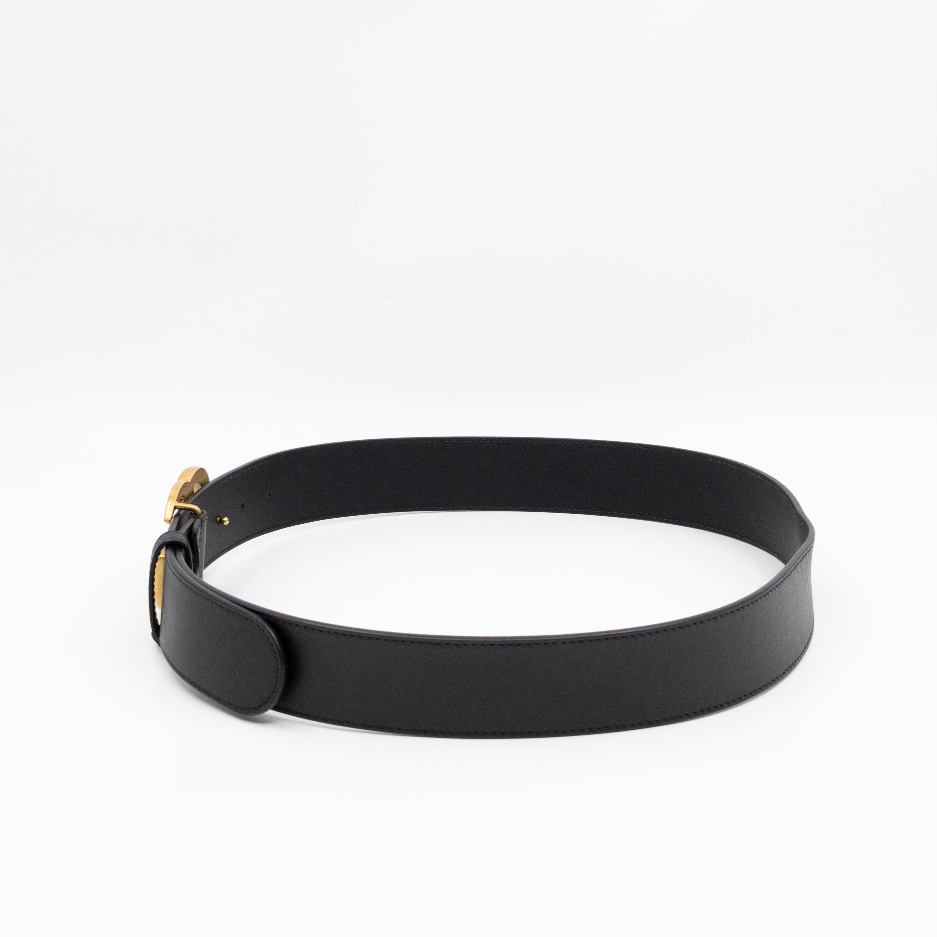 GG Marmont Wide Black Leather Belt 90/36