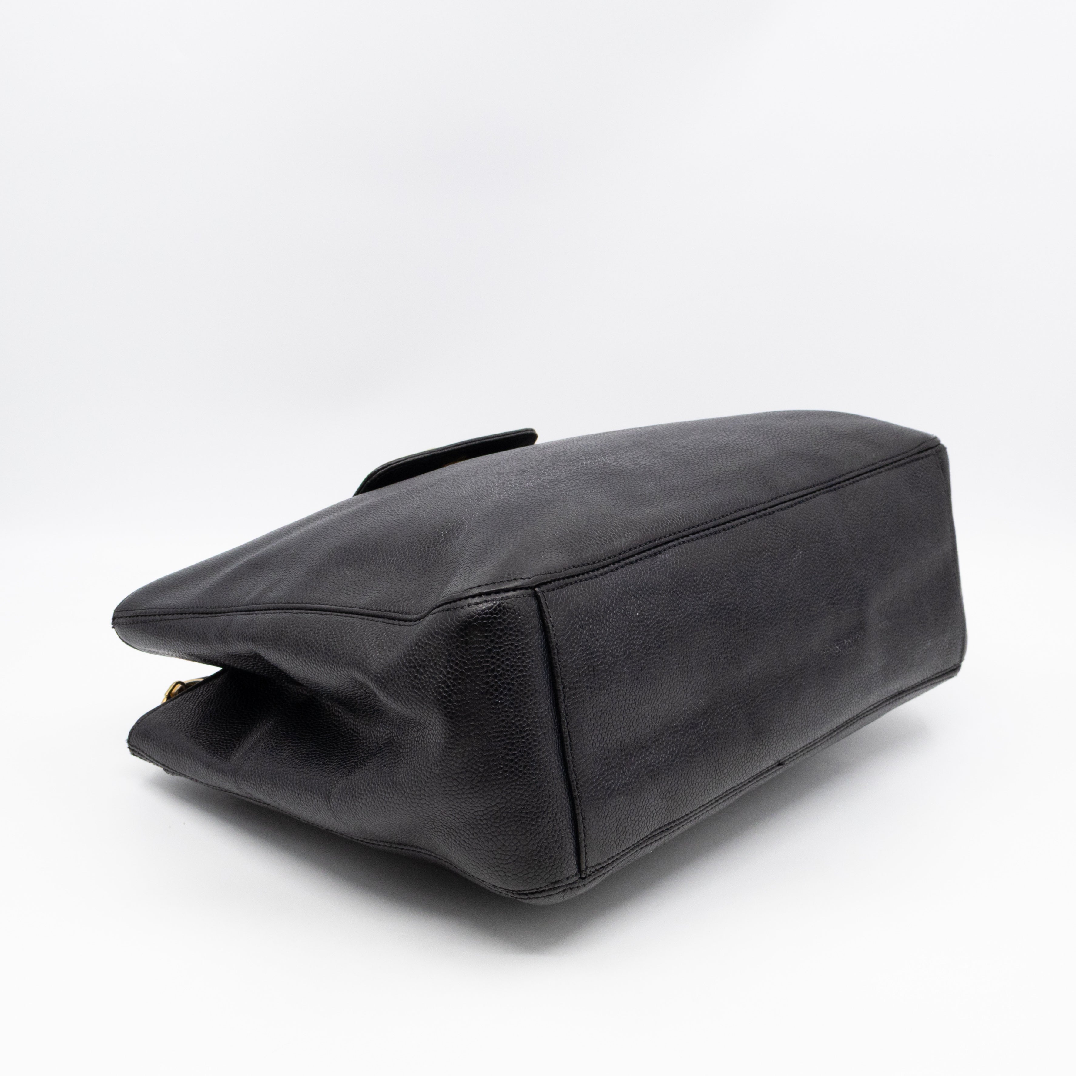 Vintage CC Flap Tote Black Caviar