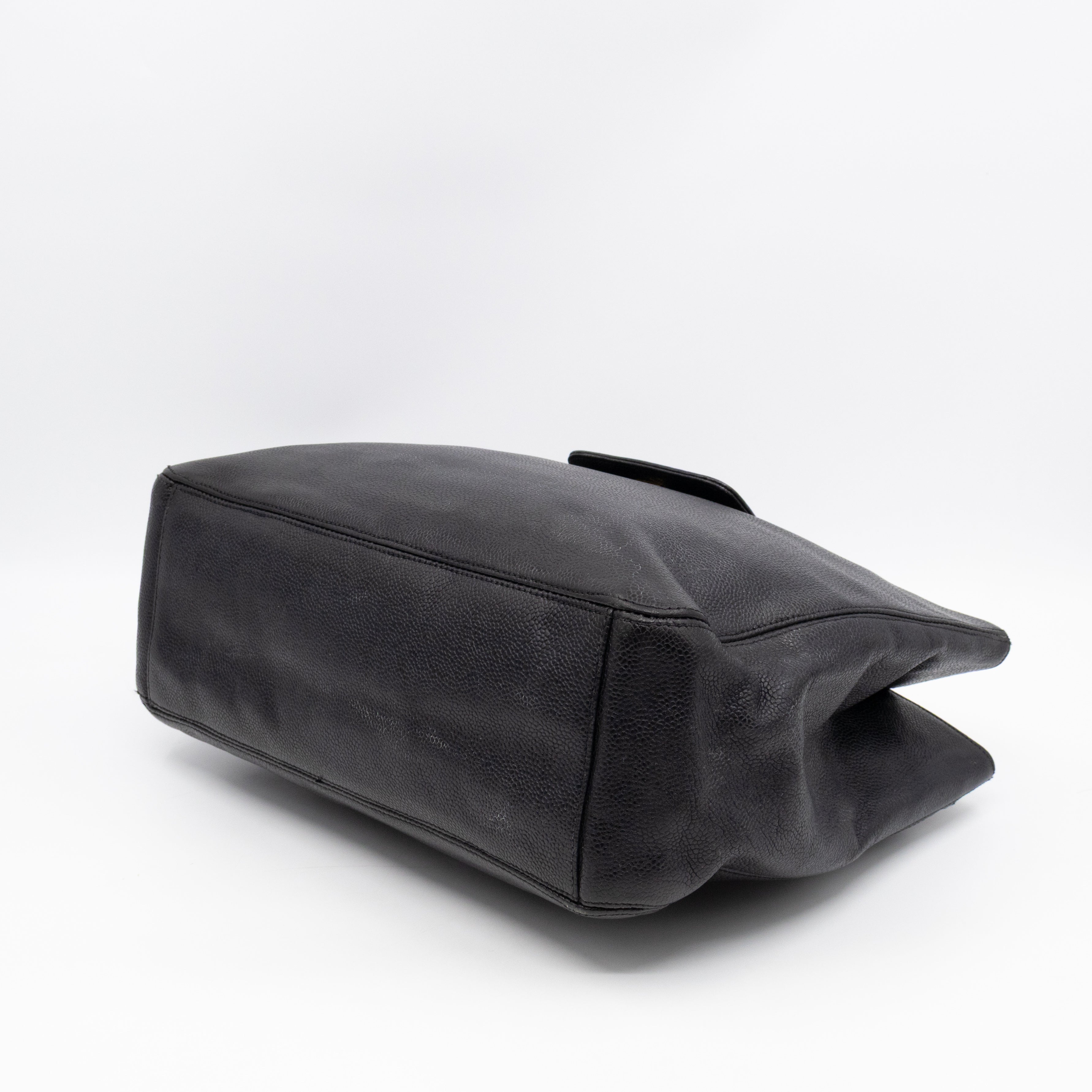 Vintage CC Flap Tote Black Caviar