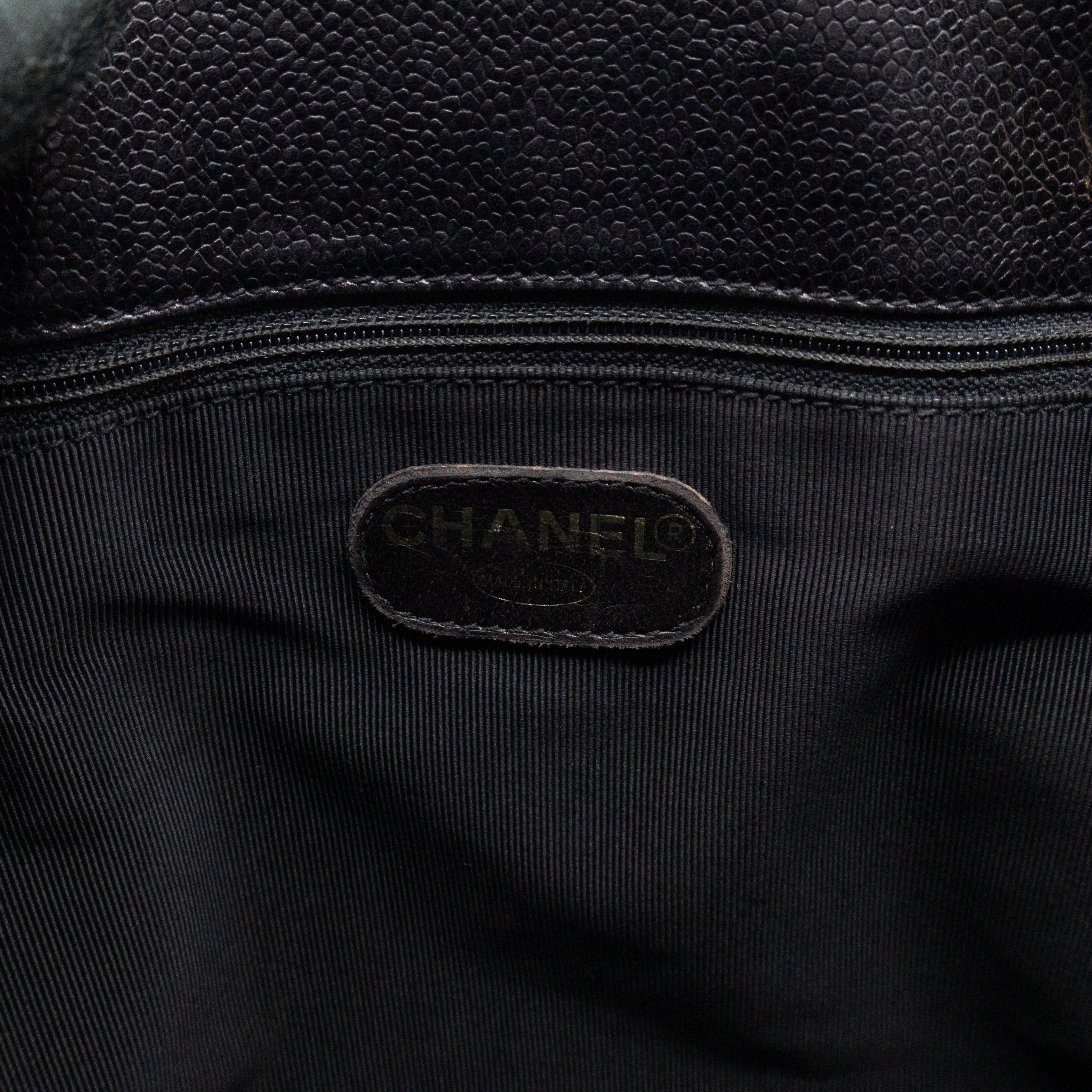 Vintage CC Flap Tote Black Caviar