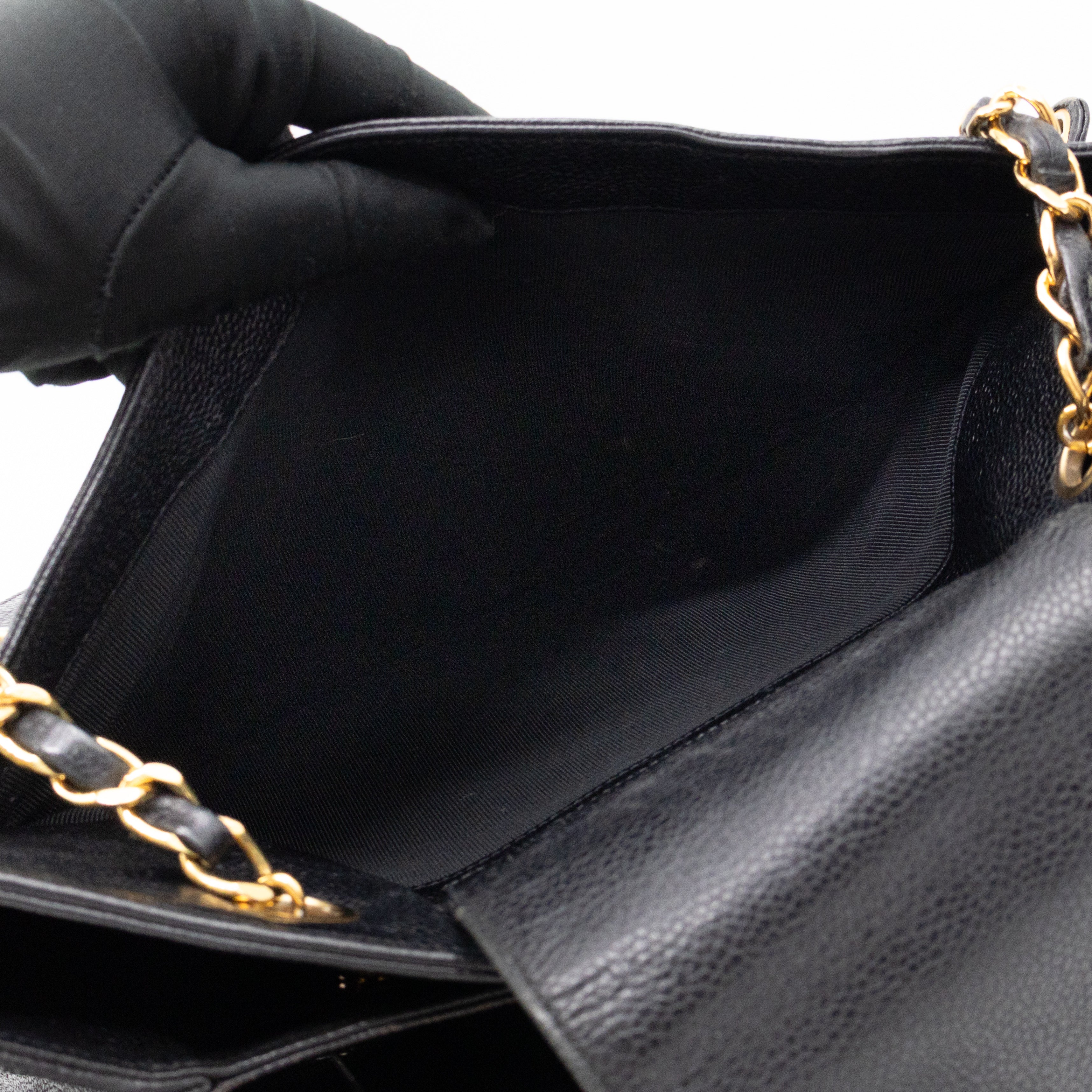Vintage CC Flap Tote Black Caviar