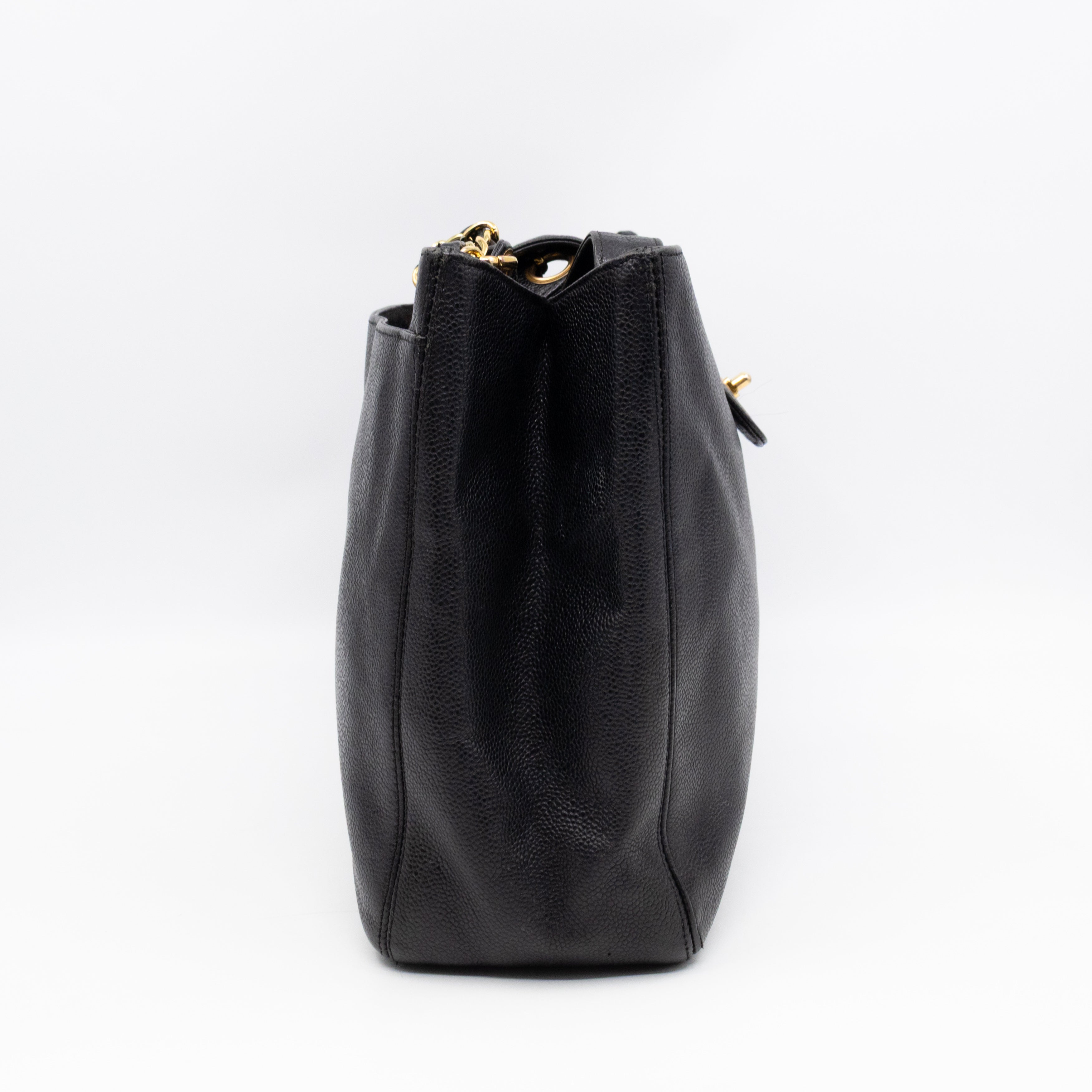 Vintage CC Flap Tote Black Caviar