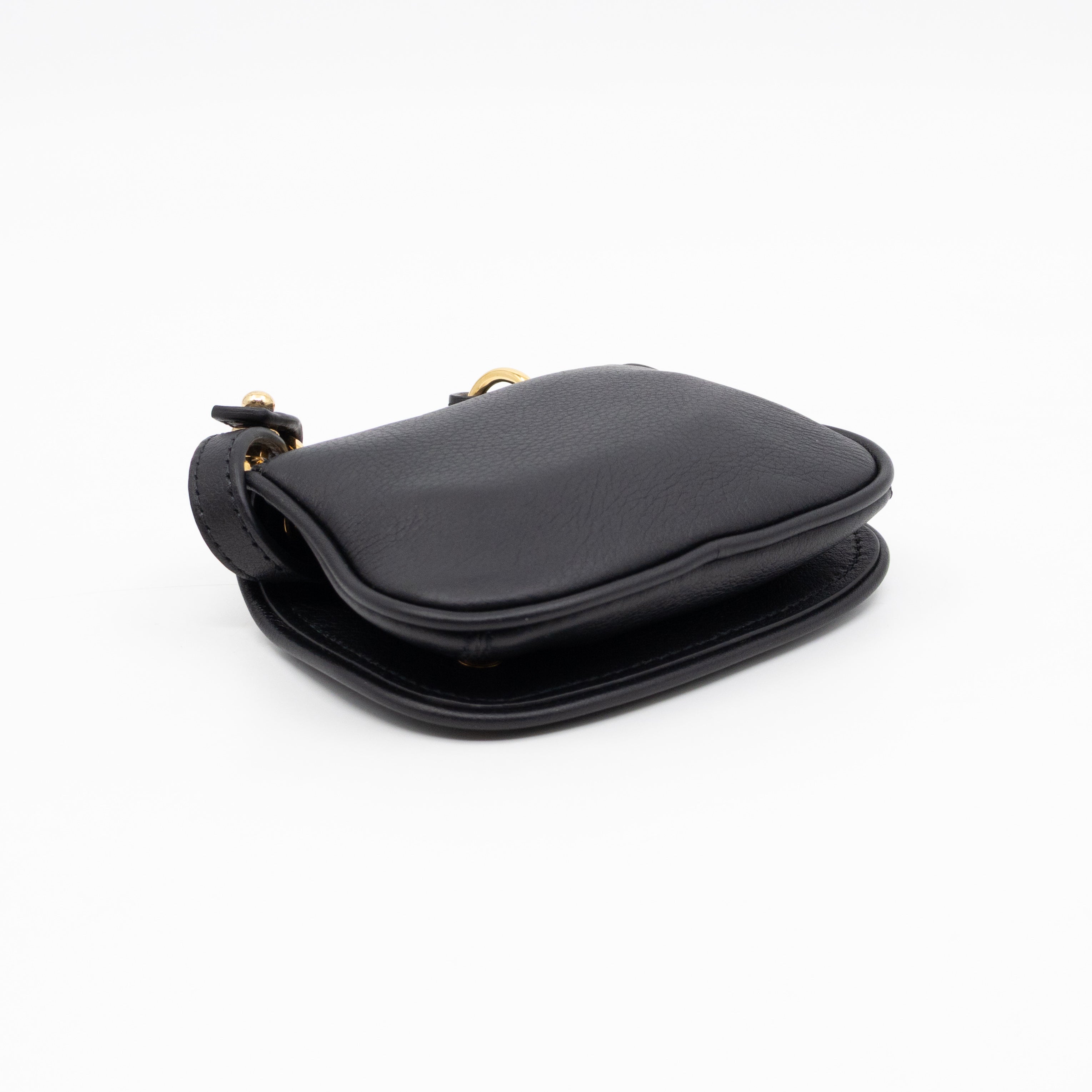 Blondie Card Case On Strap Black Leather
