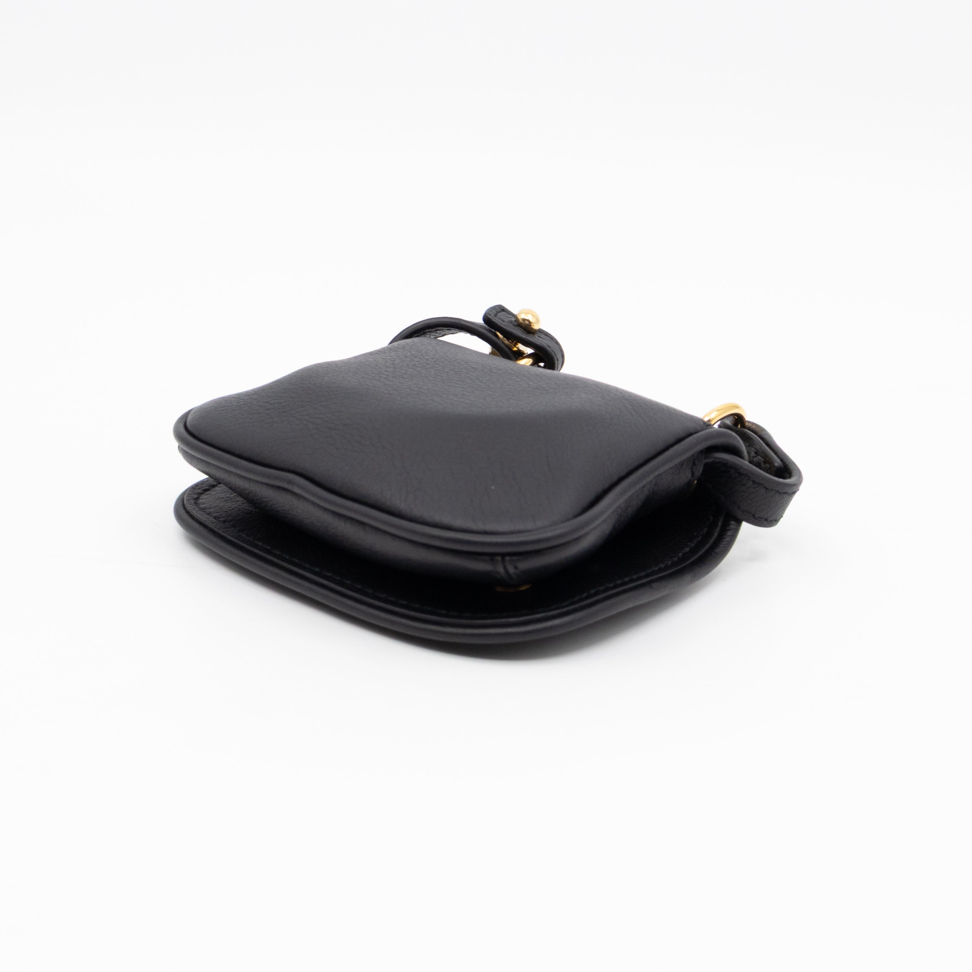 Blondie Card Case On Strap Black Leather