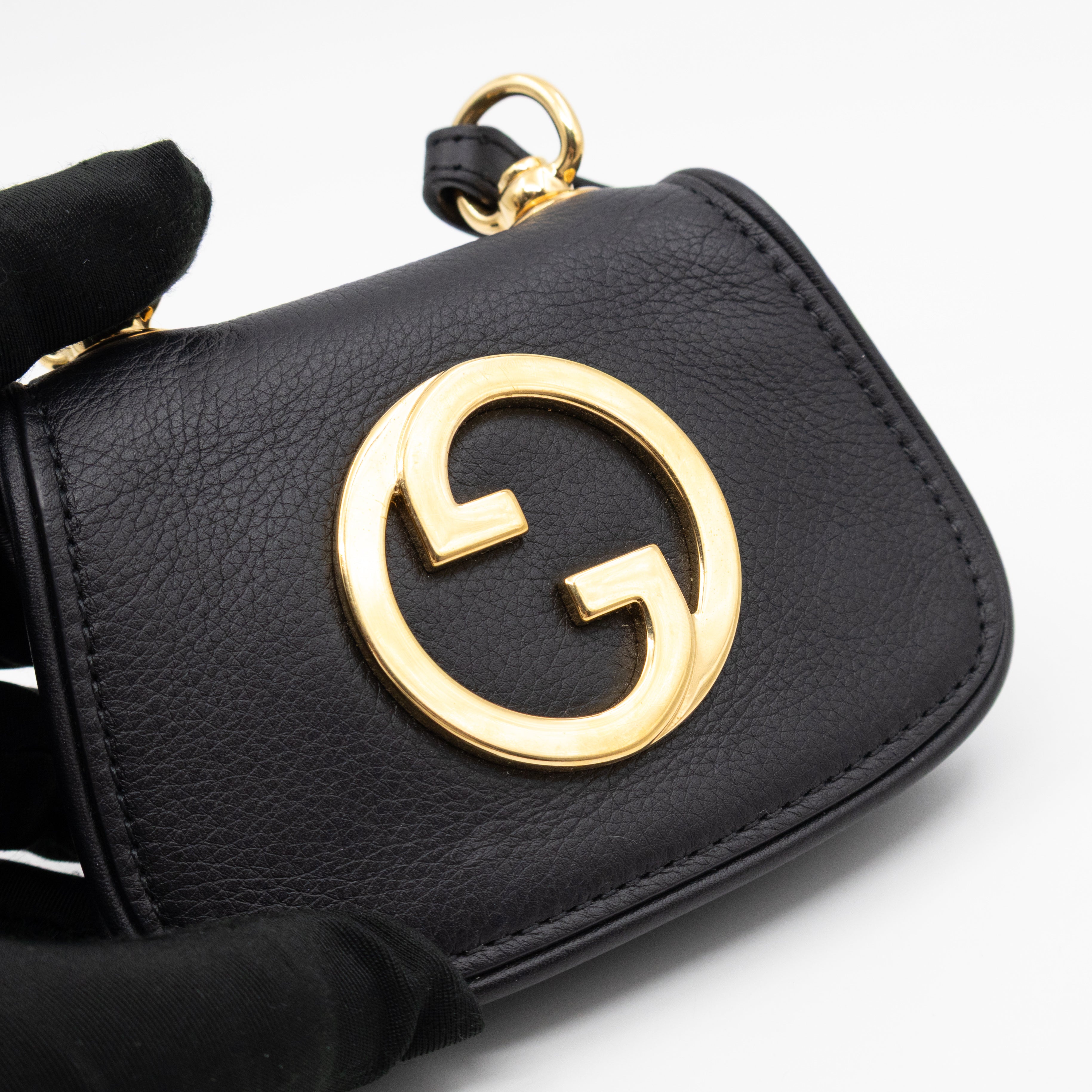 Blondie Card Case On Strap Black Leather